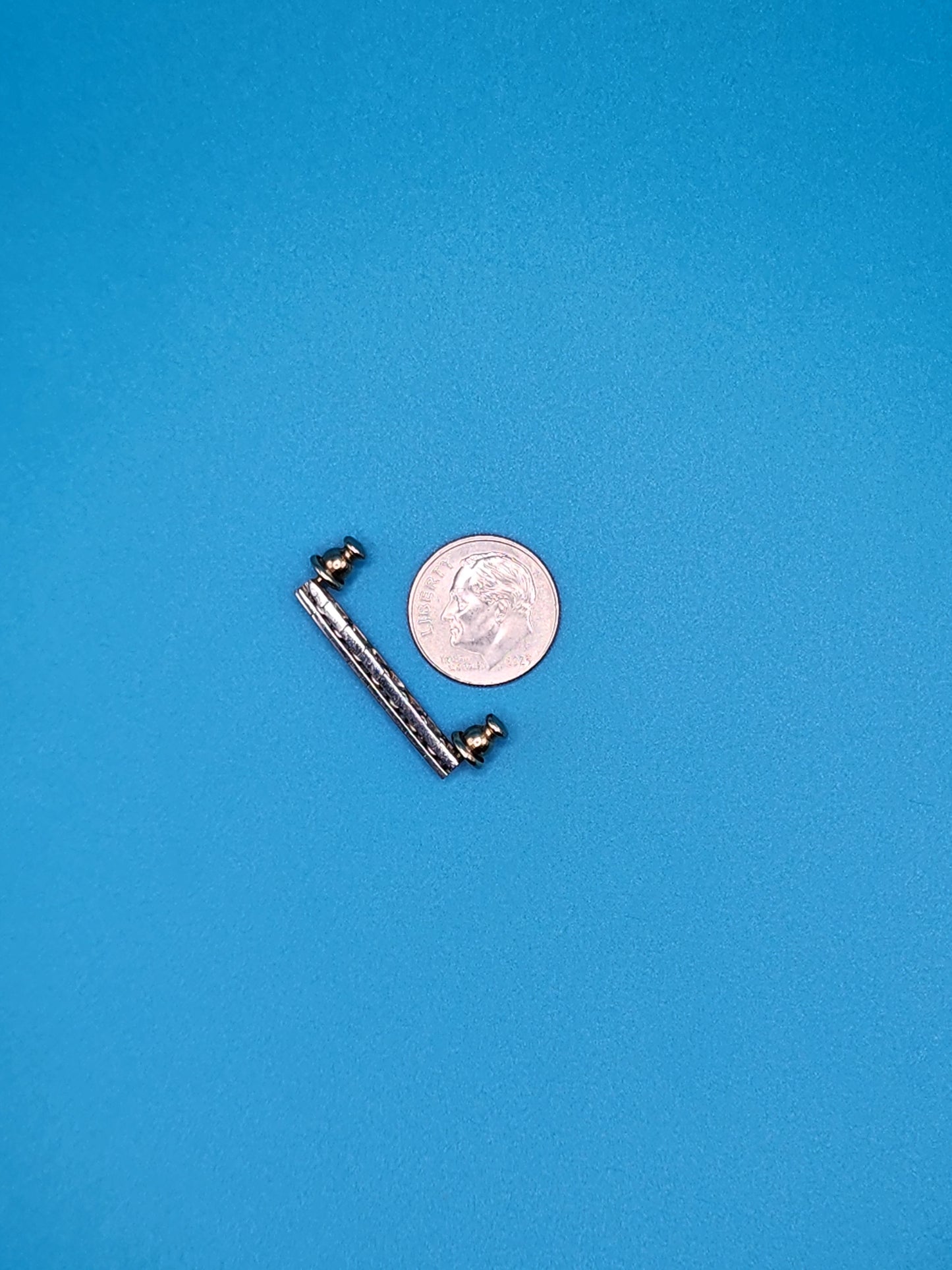 Vintage Diamond Bar Pin in 14k Yellow and White Gold