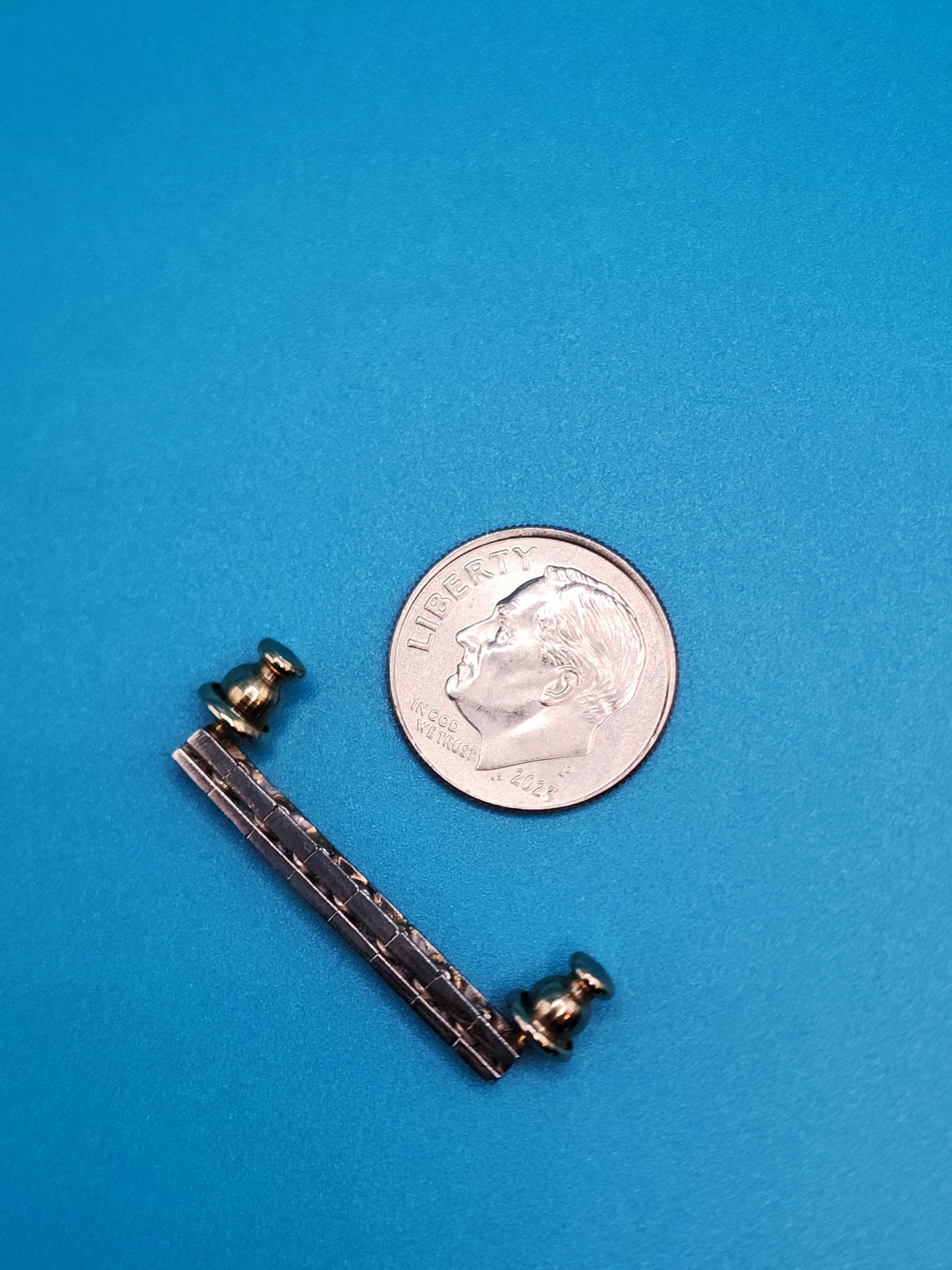 Vintage Diamond Bar Pin in 14k Yellow and White Gold