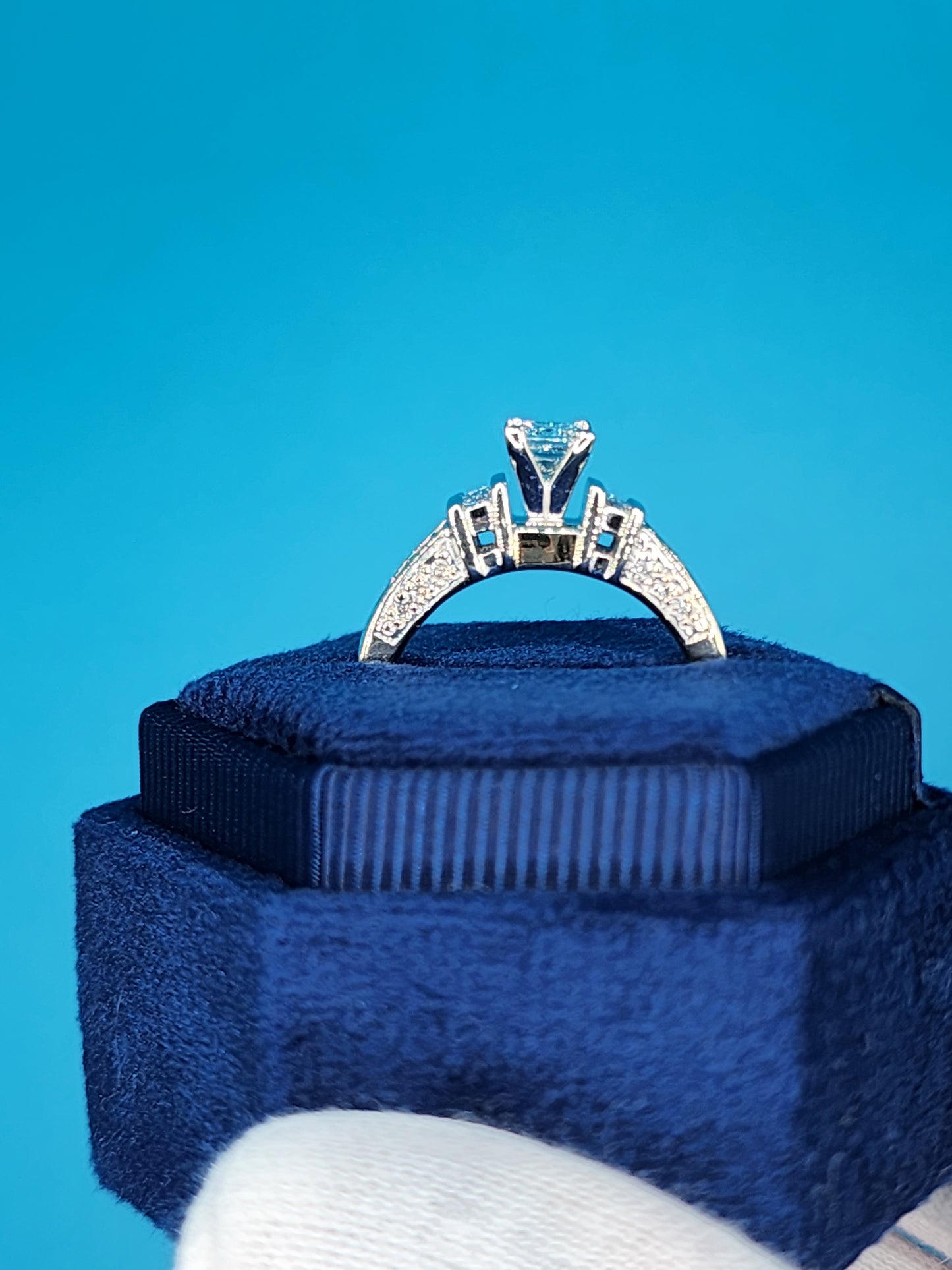 Princess Cut Diamond Engagement Ring in 14k Yellow and White Gold