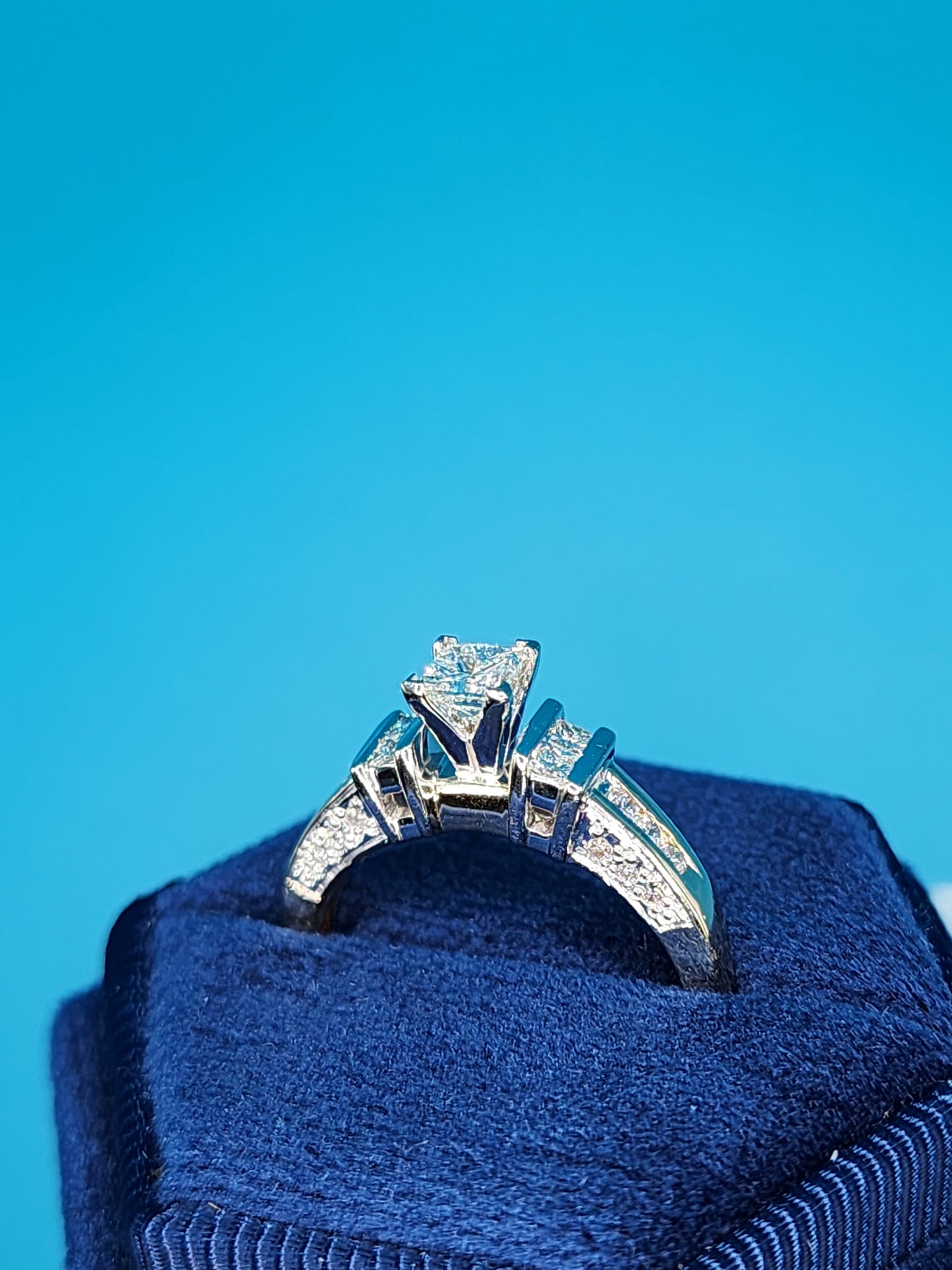 Princess Cut Diamond Engagement Ring in 14k Yellow and White Gold
