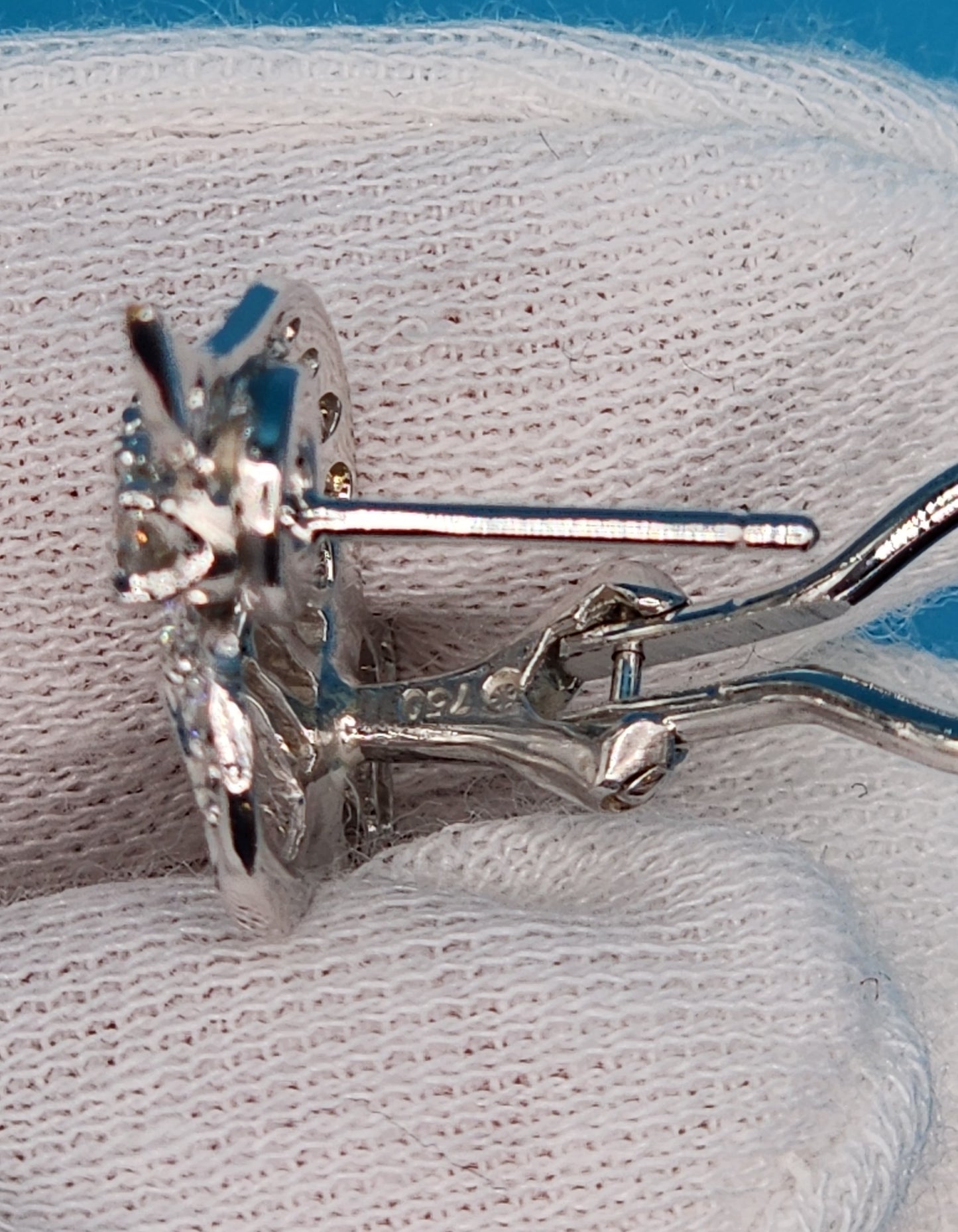 Vintage Diamond Cocktail Earrings in 18k White Gold