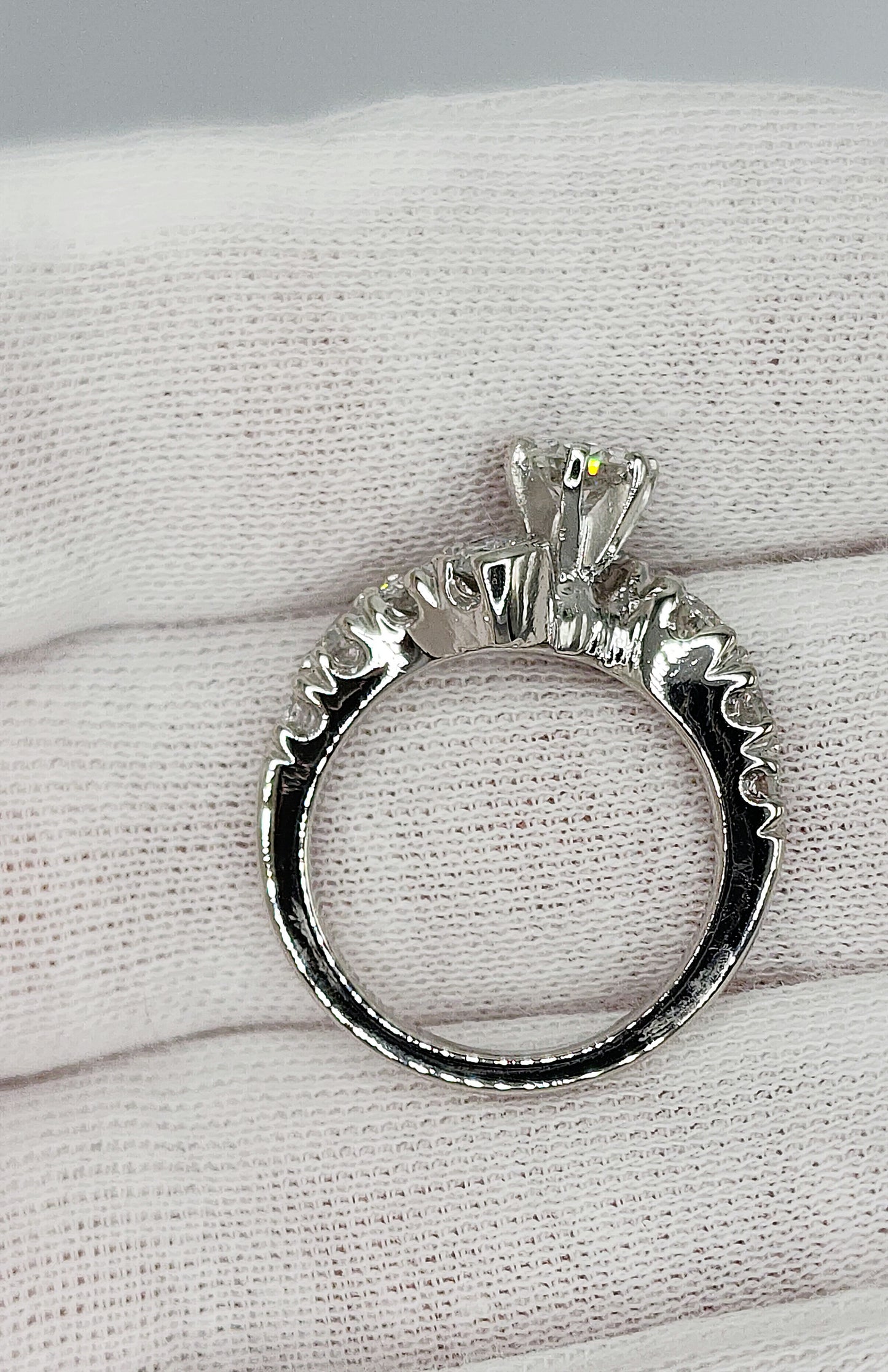 Bypass Design Ring with Natural Diamonds in Platinum