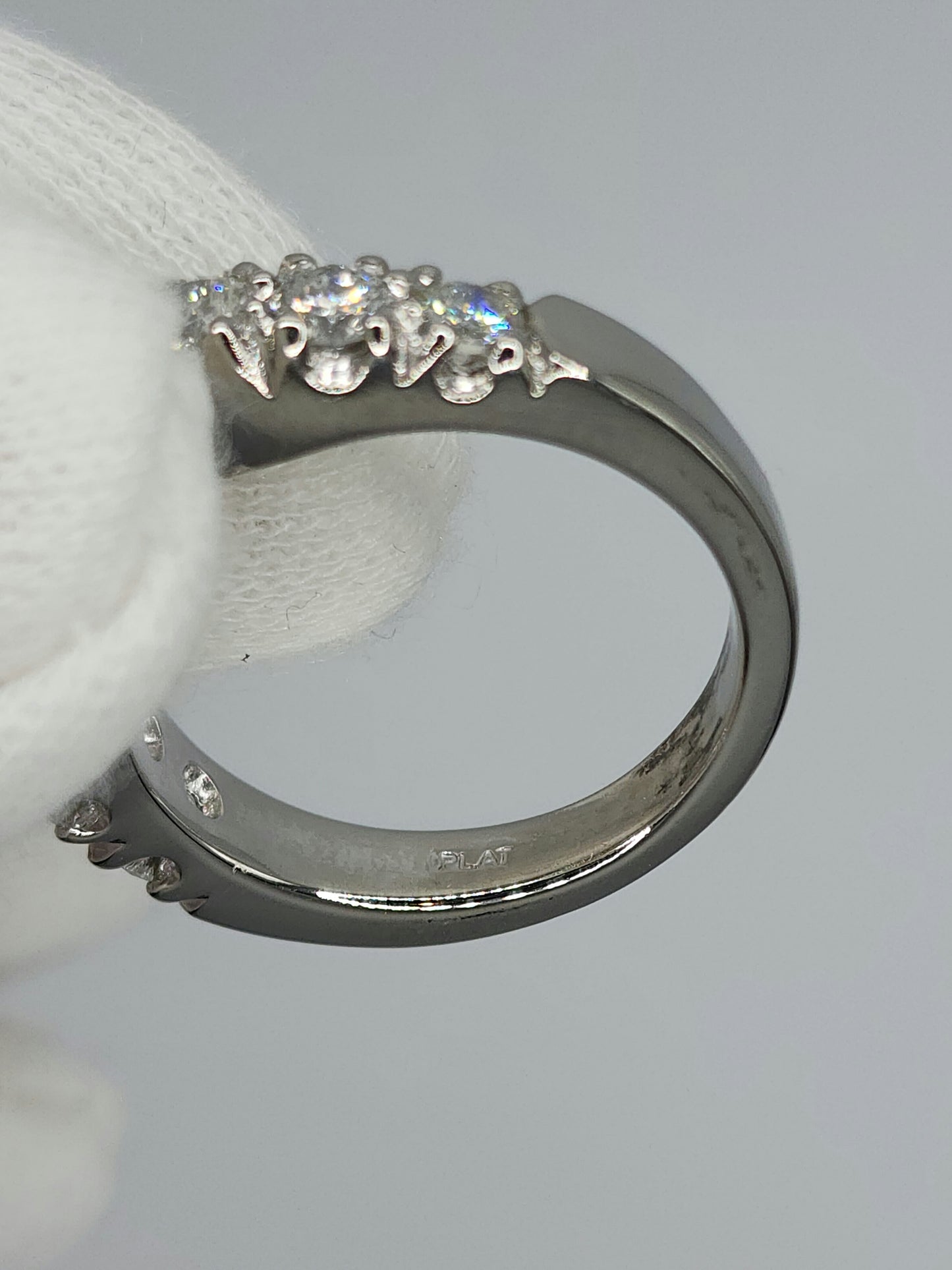 Bypass Design Ring with Natural Diamonds in Platinum