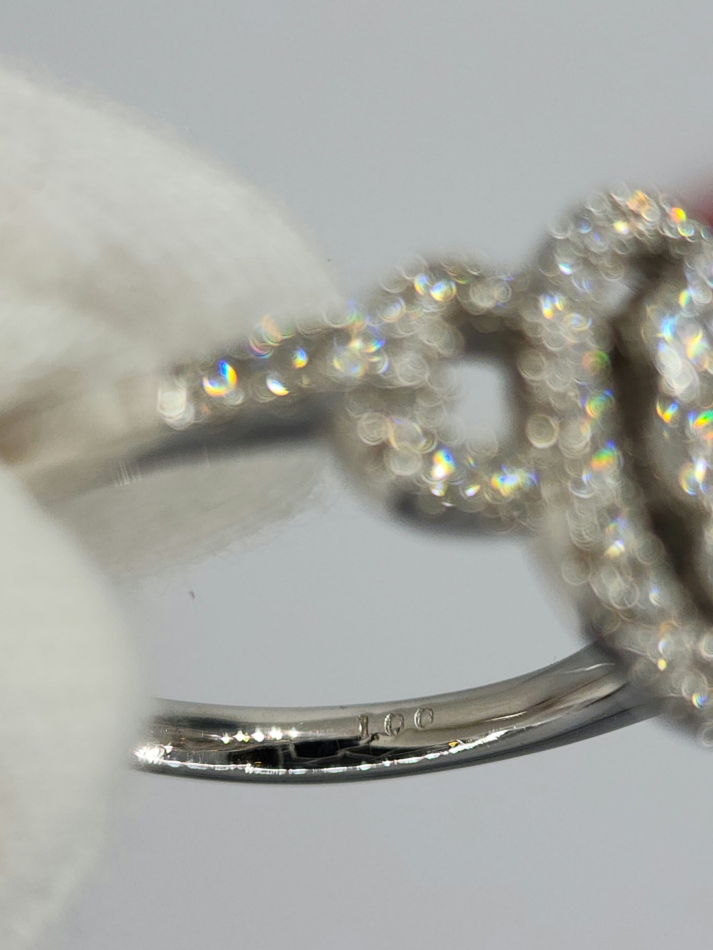 Ladies Diamond Cluster Ring in 18k White Gold