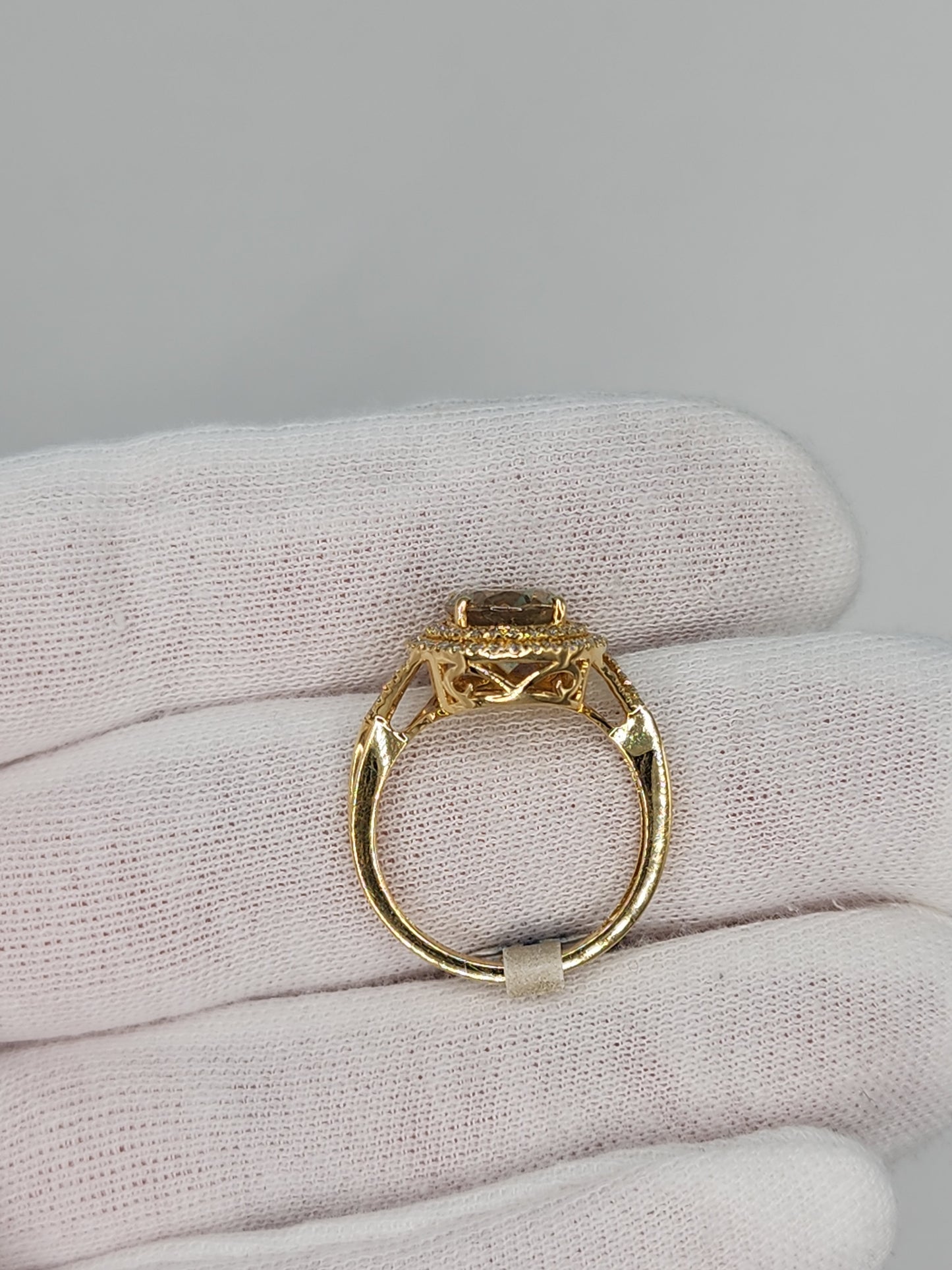 Iliana AAA Sava Sphene Diamond Double Halo Ladies Ring in 18K Yellow Gold