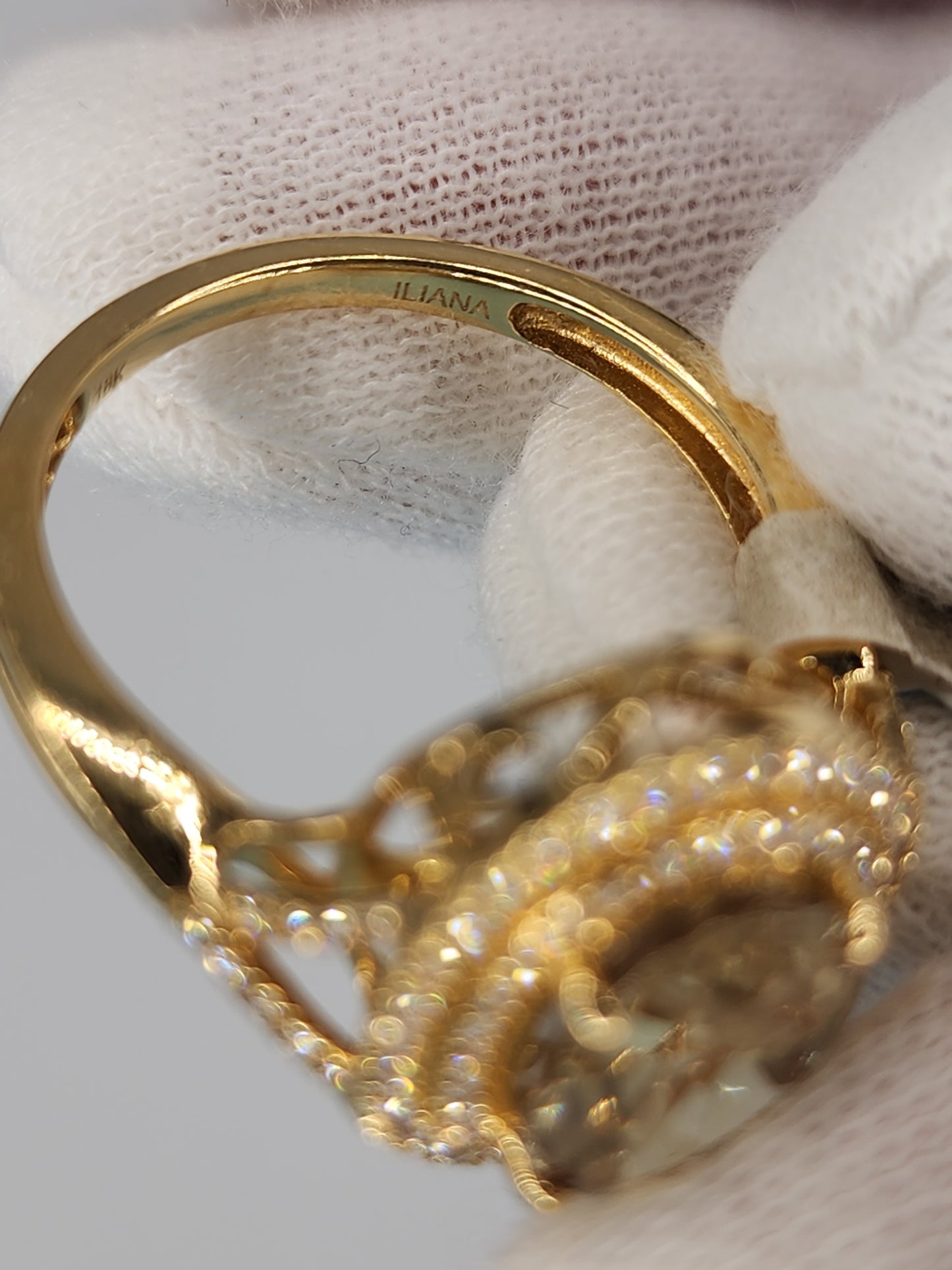 Iliana AAA Sava Sphene Diamond Double Halo Ladies Ring in 18K Yellow Gold
