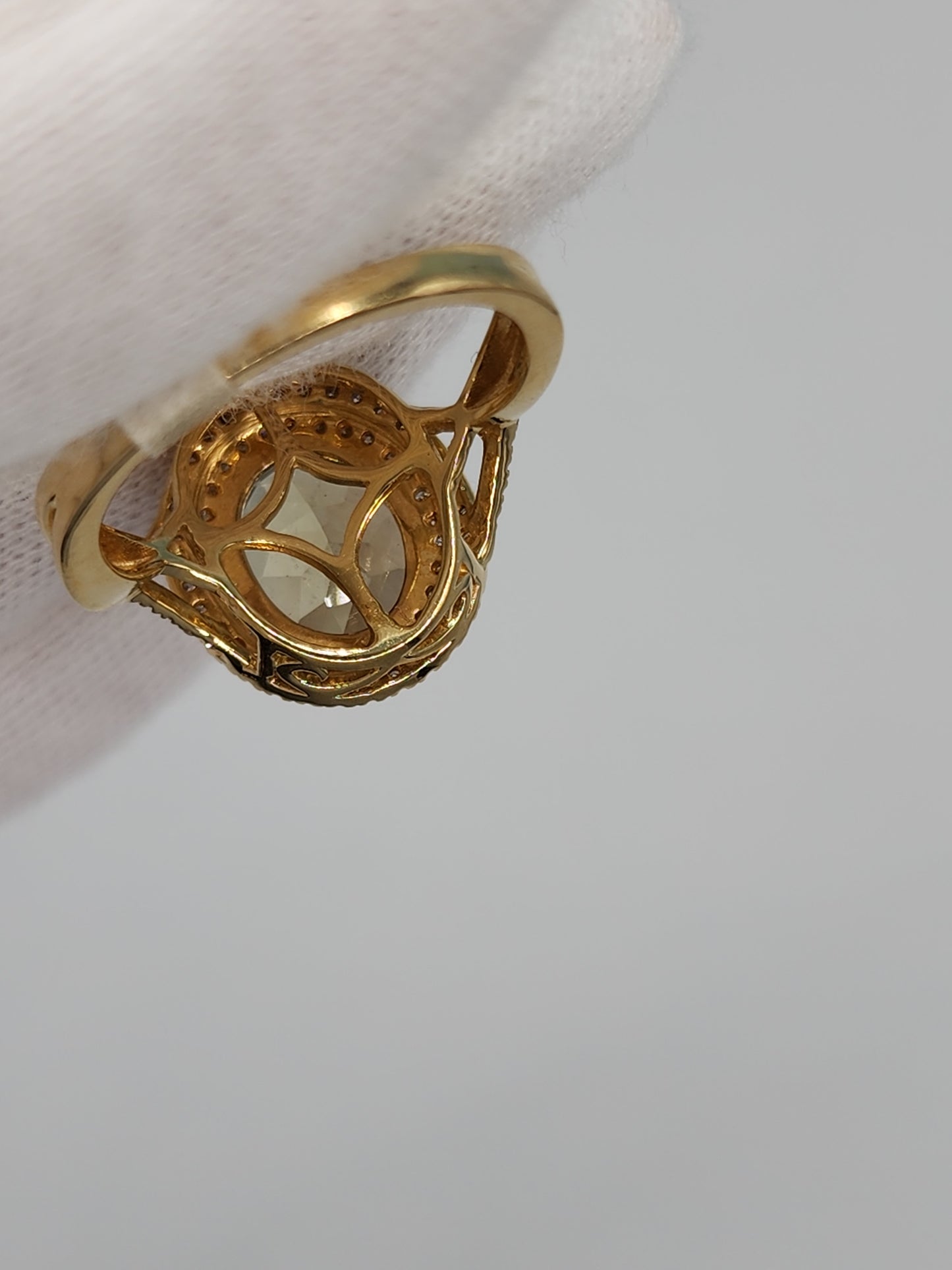 Iliana AAA Sava Sphene Diamond Double Halo Ladies Ring in 18K Yellow Gold
