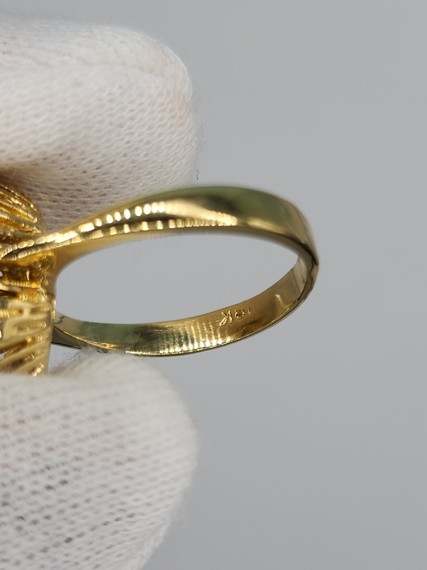 Ballerina Style Marquise Diamond Double Starburst Frame Engagement Ring in 18k Yellow Gold