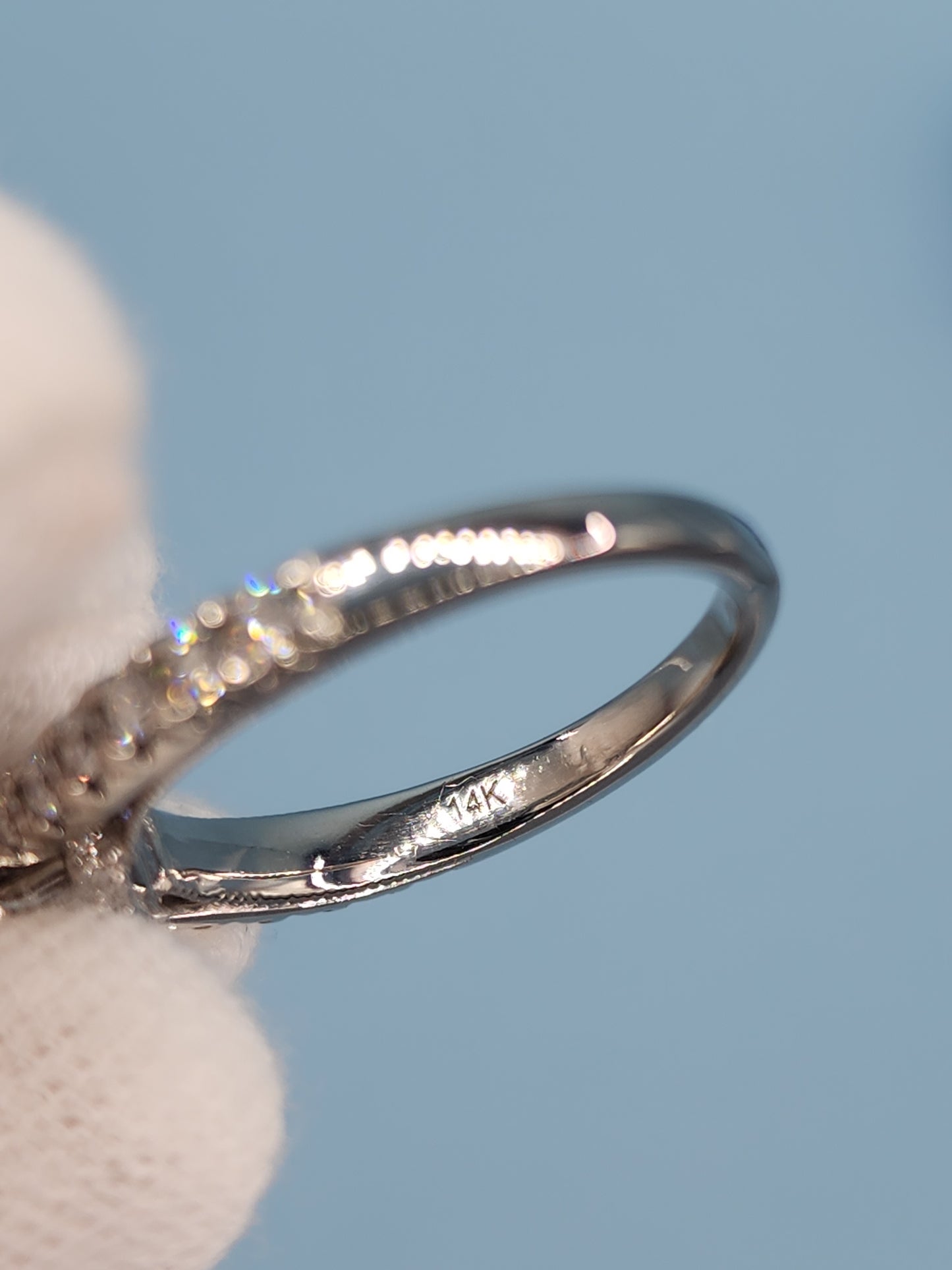 1.06 ct Round Natural Diamond in 14k White Gold Natalie K. Designer Setting Engagement Ring