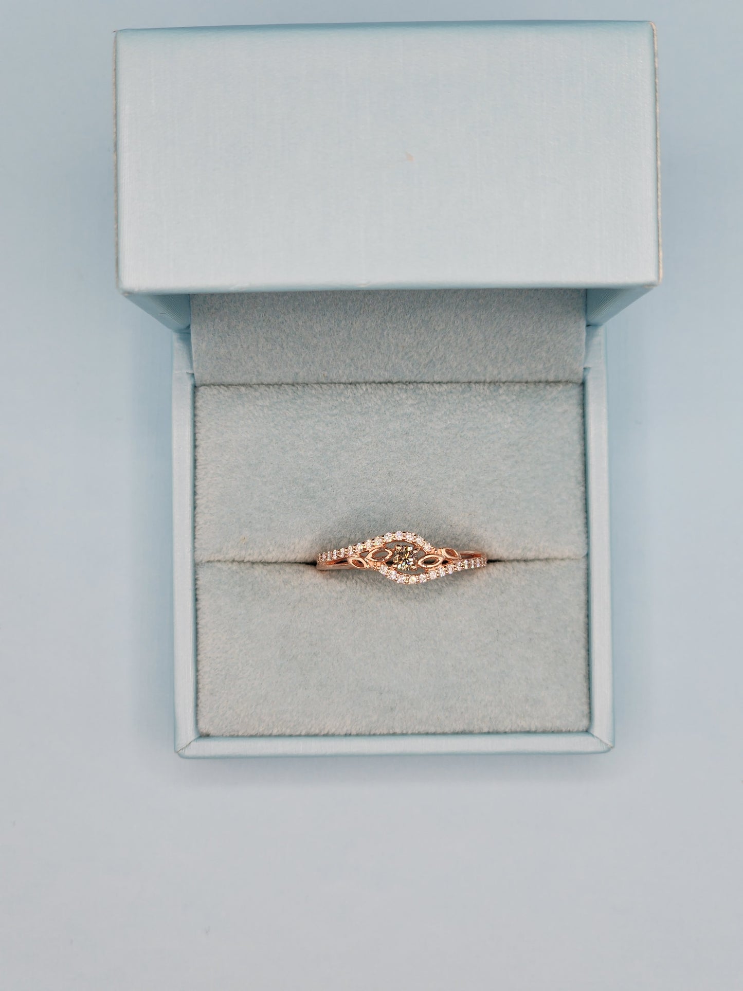 LeVian Small Chocolate and Vanilla Diamonds Ring in 14k Rose/Strawberry Gold