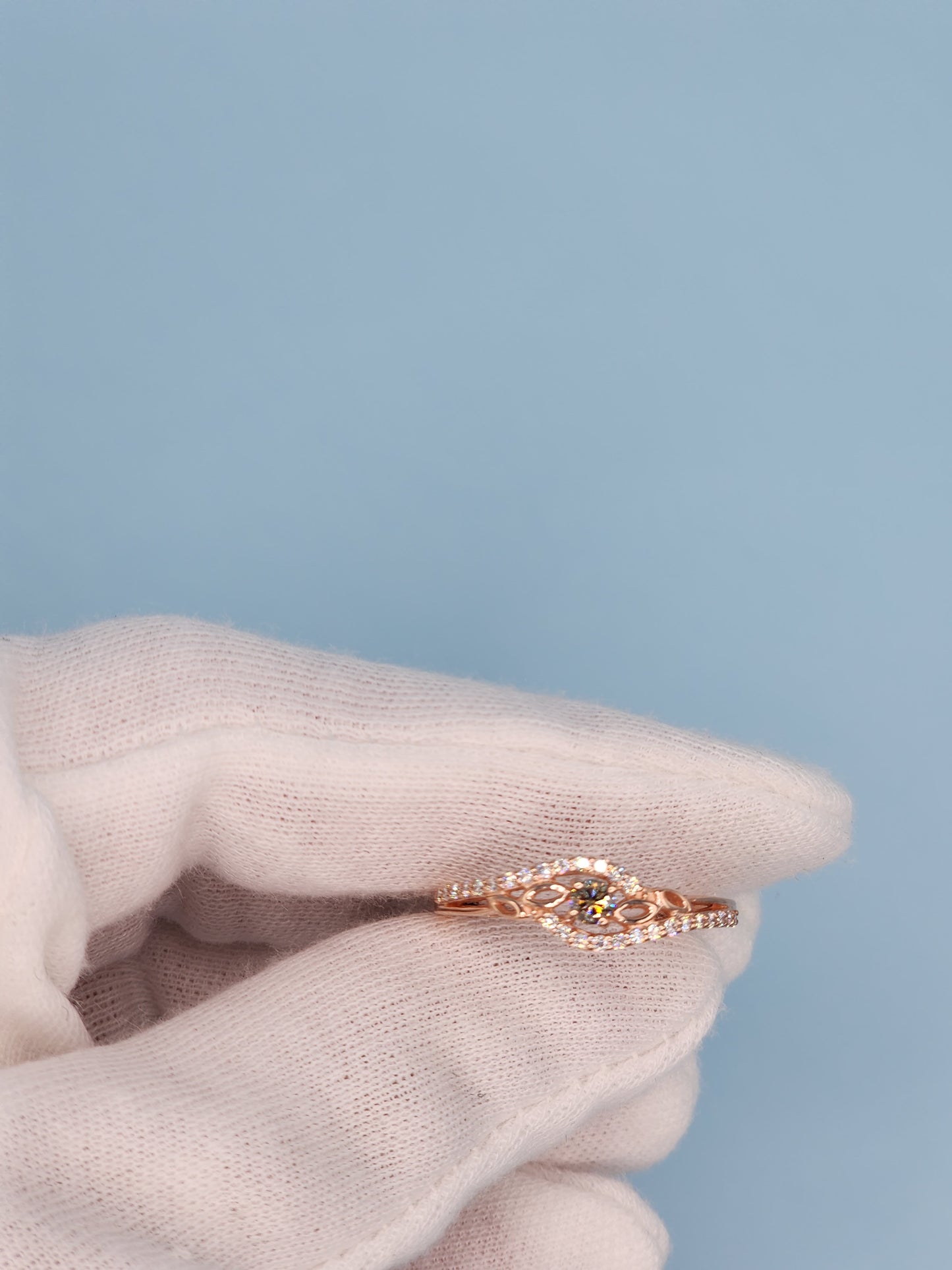 LeVian Small Chocolate and Vanilla Diamonds Ring in 14k Rose/Strawberry Gold