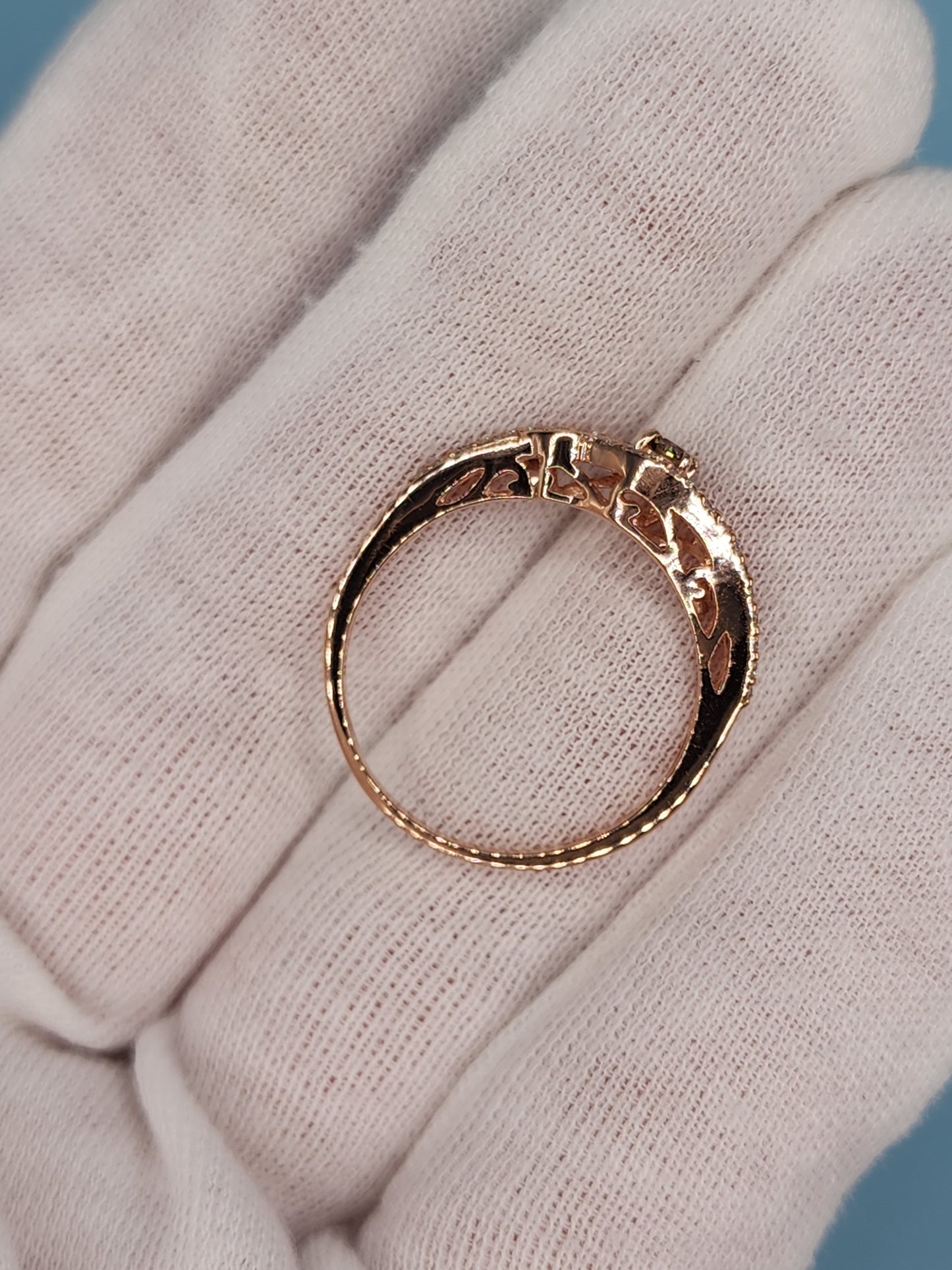 LeVian Small Chocolate and Vanilla Diamonds Ring in 14k Rose/Strawberry Gold