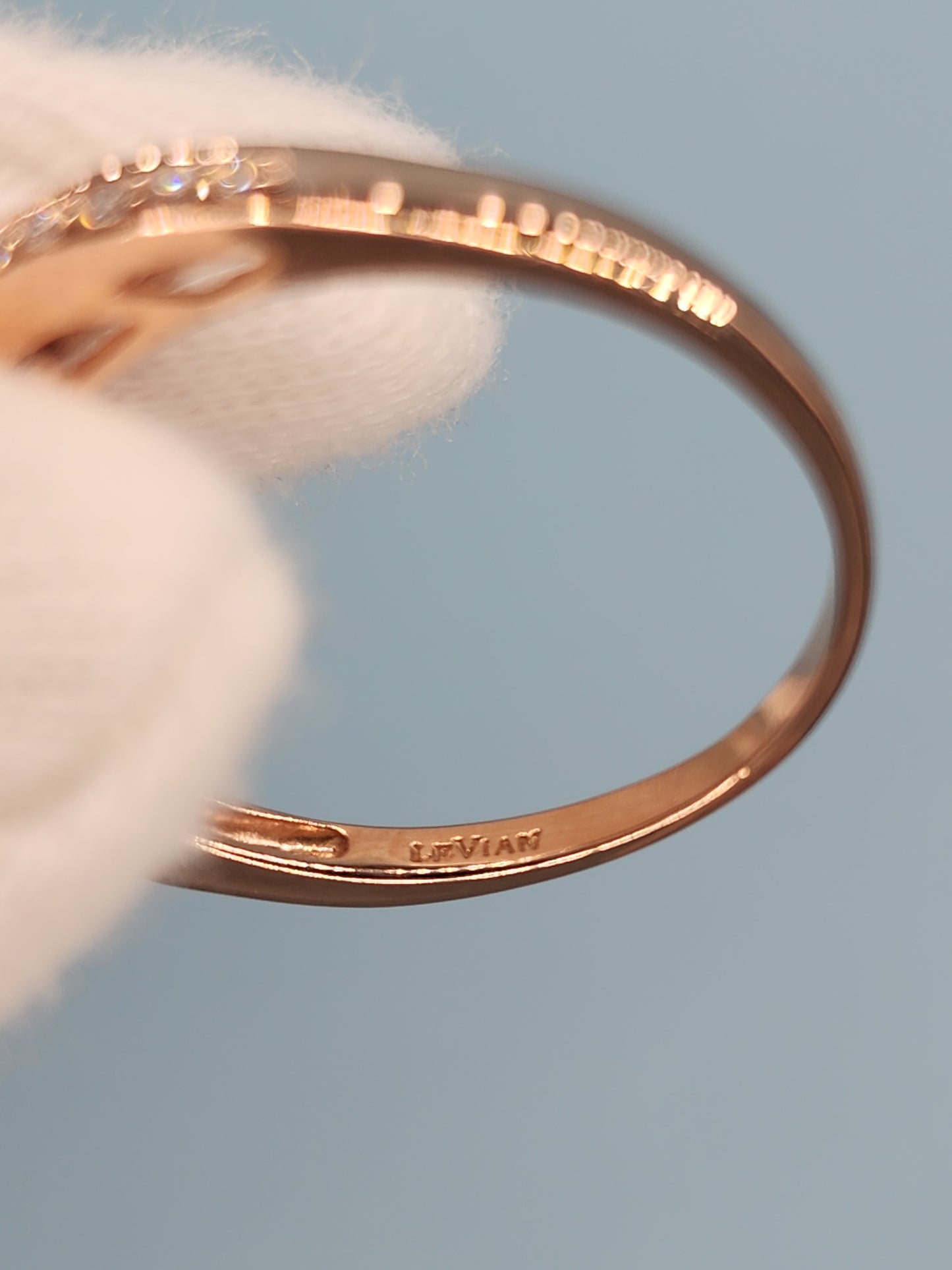 LeVian Small Chocolate and Vanilla Diamonds Ring in 14k Rose/Strawberry Gold