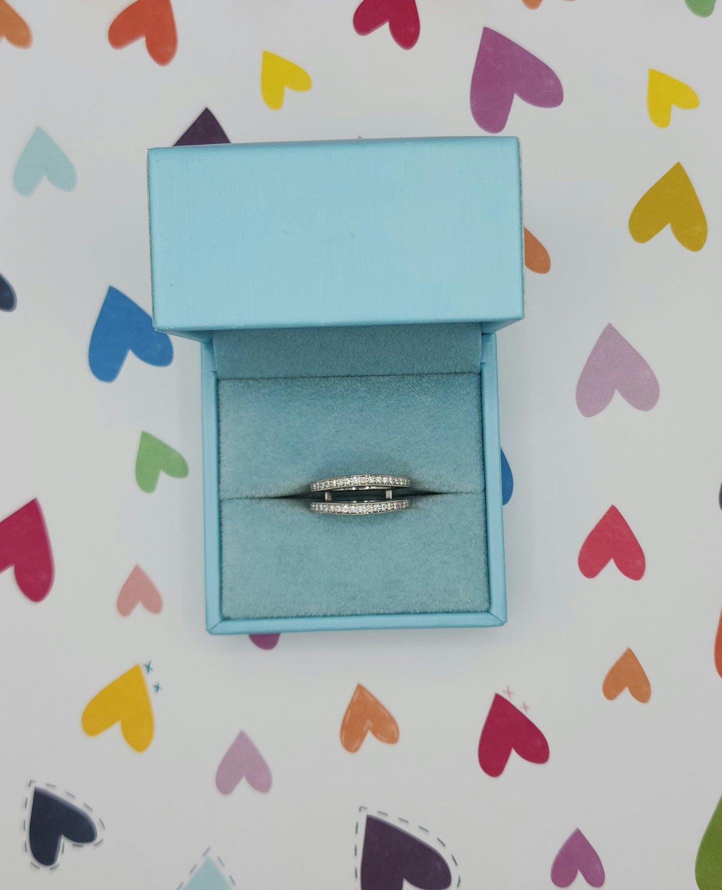 Curved 0.40 ct Natural Diamond Ring Enhancer with Milgrain Design in 14k White Gold