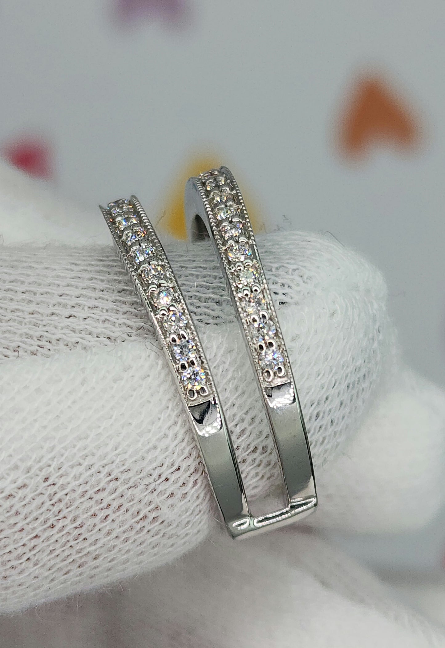 Curved 0.40 ct Natural Diamond Ring Enhancer with Milgrain Design in 14k White Gold