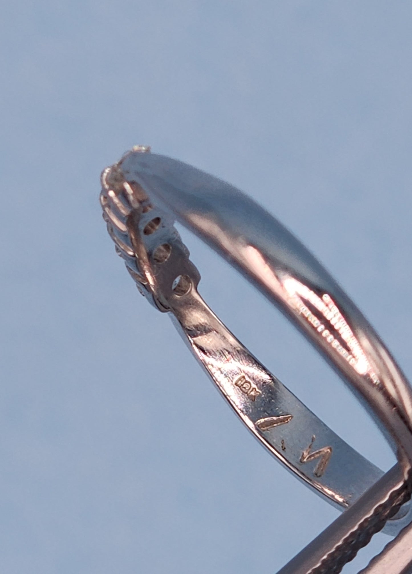 0.25 ct Natural 5 Diamond Wedding Anniversary Band in 18k White Gold