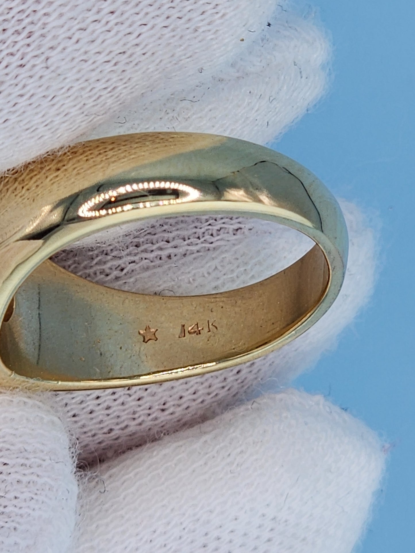 14k Yellow Gold Gypsy Diamond Ring – Vintage-Inspired Men's or Unisex Statement Band with GIA-Certified 0.88 Carat Diamond
