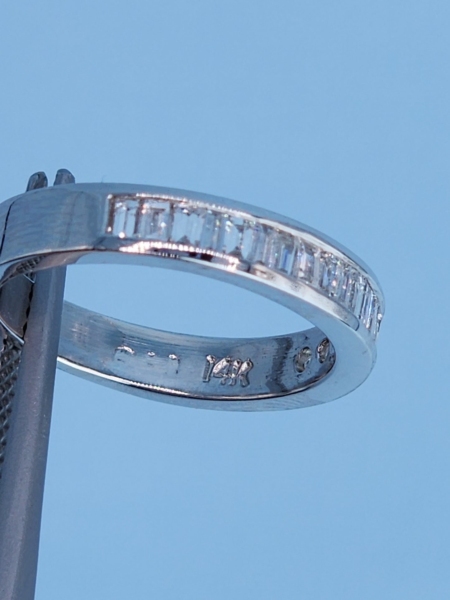 14k White Gold Engagement Ring & Wedding Band Set – 1.66 CTW Emerald Cut & Baguette Diamonds, GIA Certified