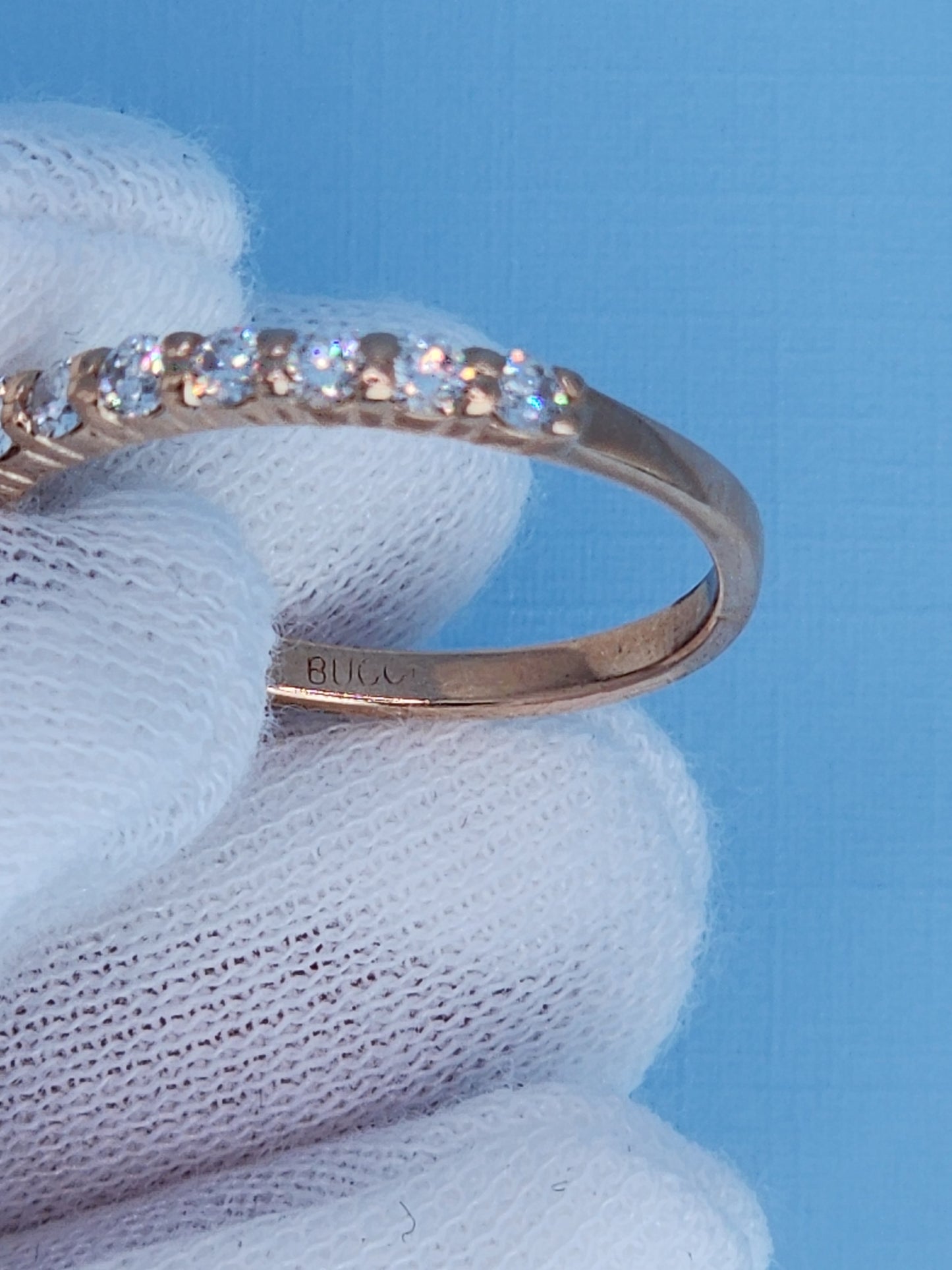 14k Rose Gold Half Eternity Diamond Band for Women – 0.75 Carat Natural Diamonds, Shared Prong Setting, Size 9.5, Elegant Wedding or Anniversary Ring