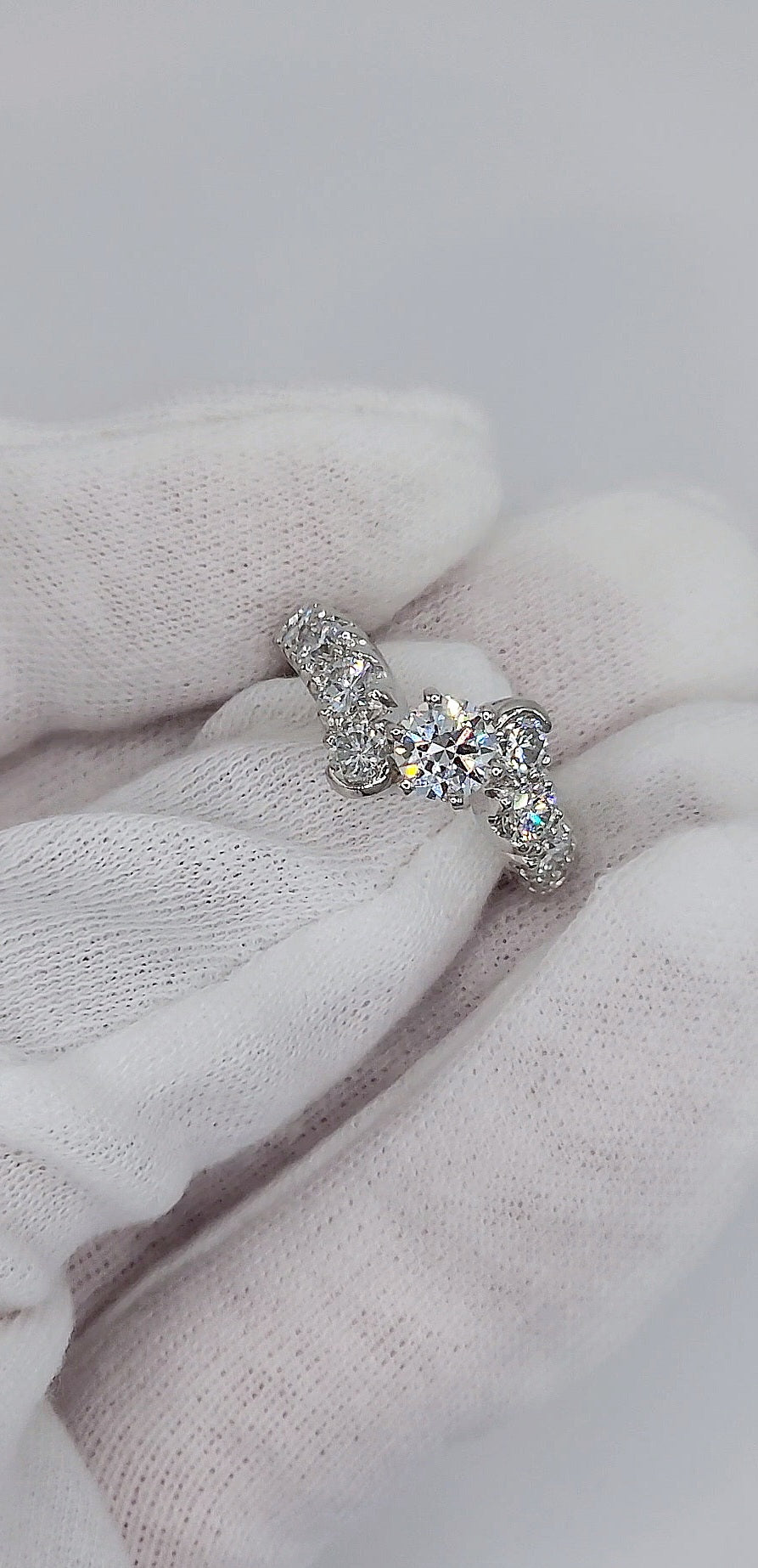 Bypass Design Ring with Natural Diamonds in Platinum