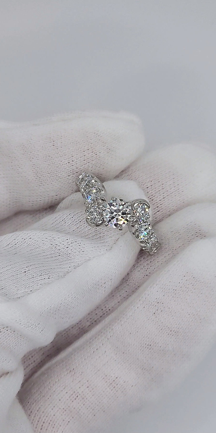 Bypass Design Ring with Natural Diamonds in Platinum