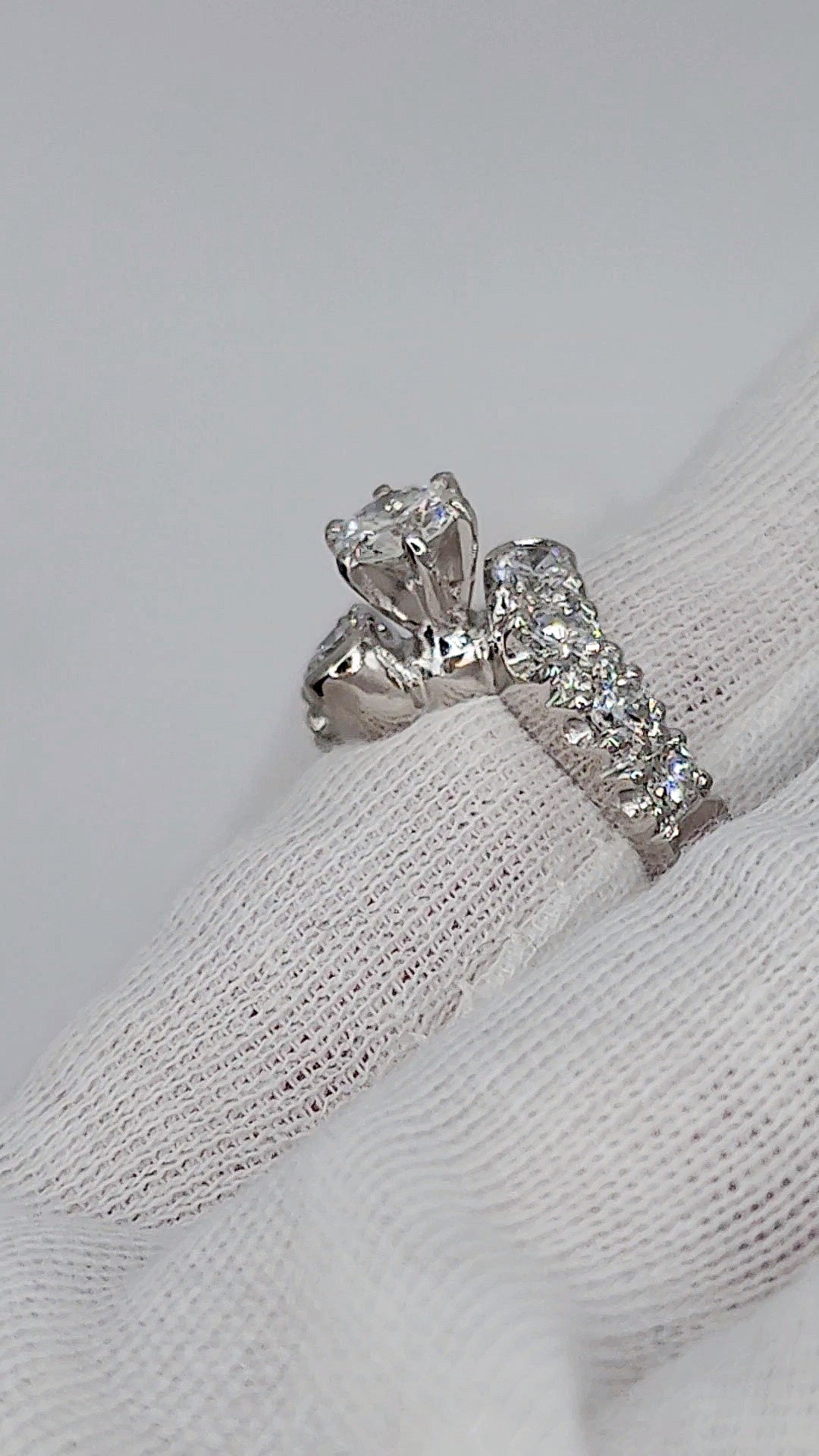 Bypass Design Ring with Natural Diamonds in Platinum