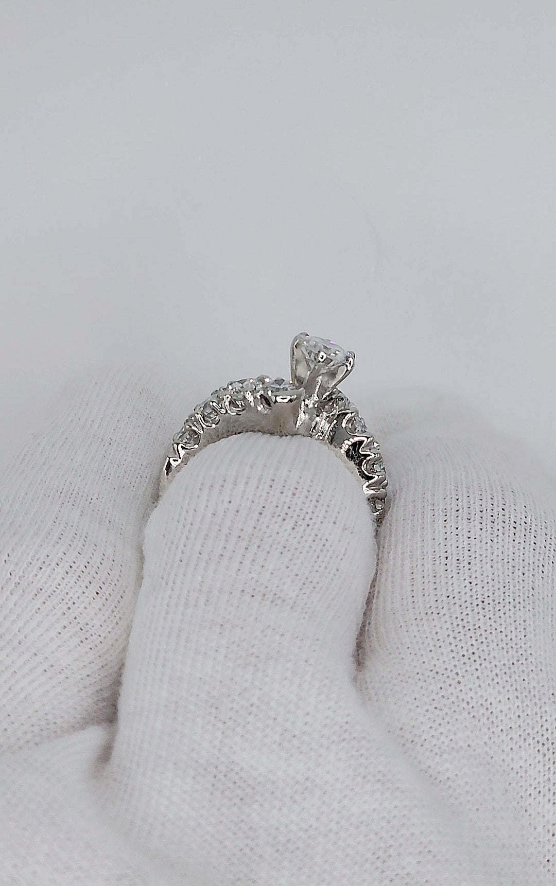 Bypass Design Ring with Natural Diamonds in Platinum