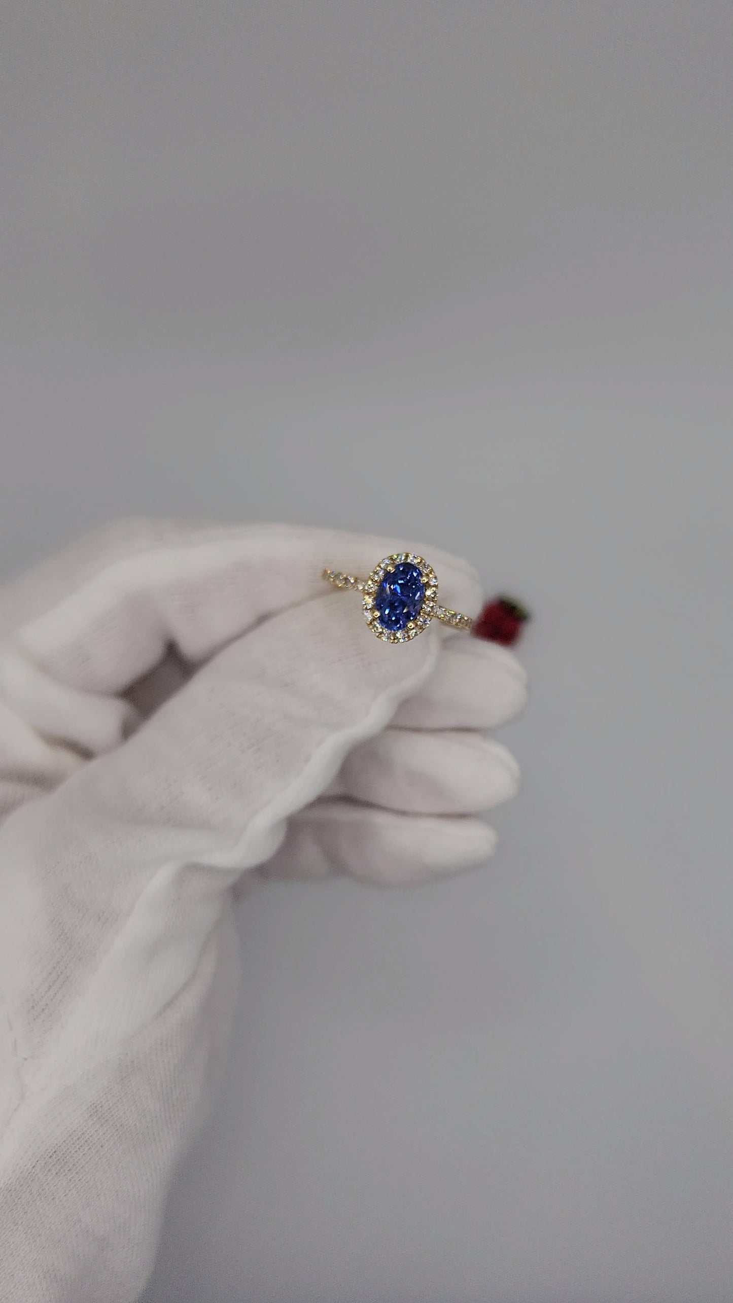 GIA 2.23 ct Unheated Oval Sapphire Ladies Halo Design Ring in 14k Yellow Gold