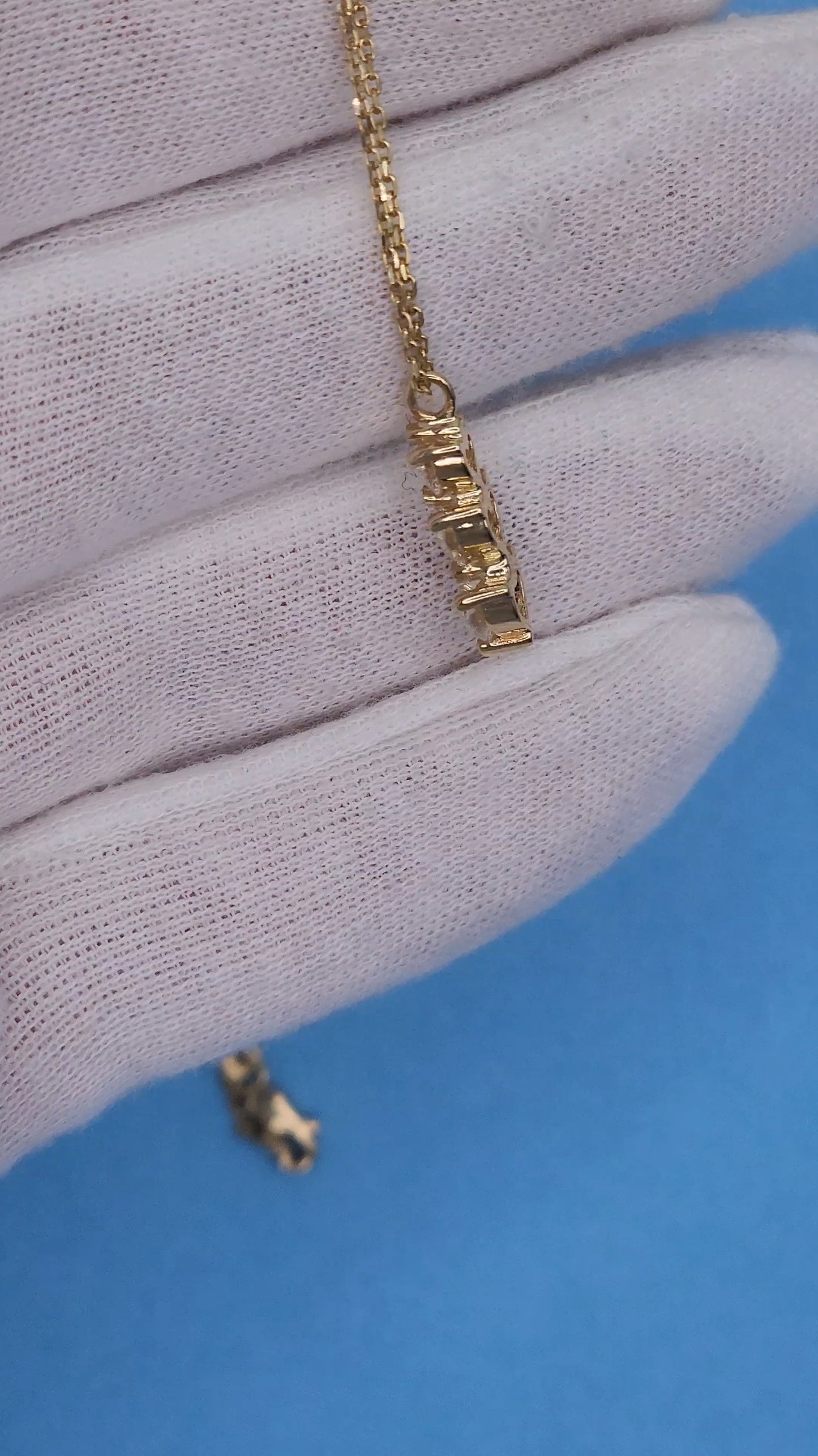 1 1/3 ct Diamond Three-Hearts Vertical Necklace in 14k Yellow Gold on 16-18" adjustable chain