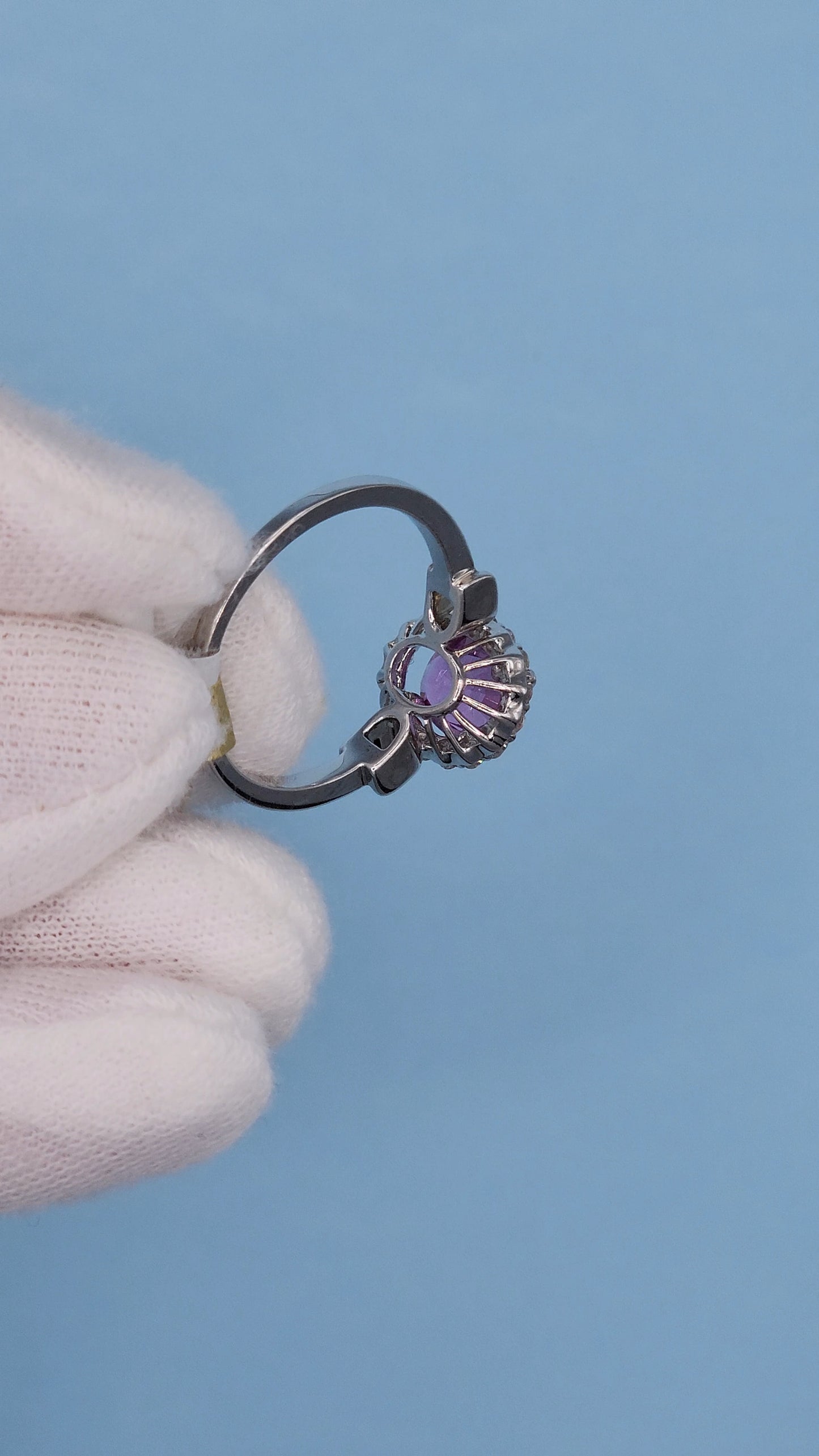 Elegant 14K White Gold Halo Ring with 1.57 CT Pink Sapphire & 0.29 CT Natural Diamond Accents