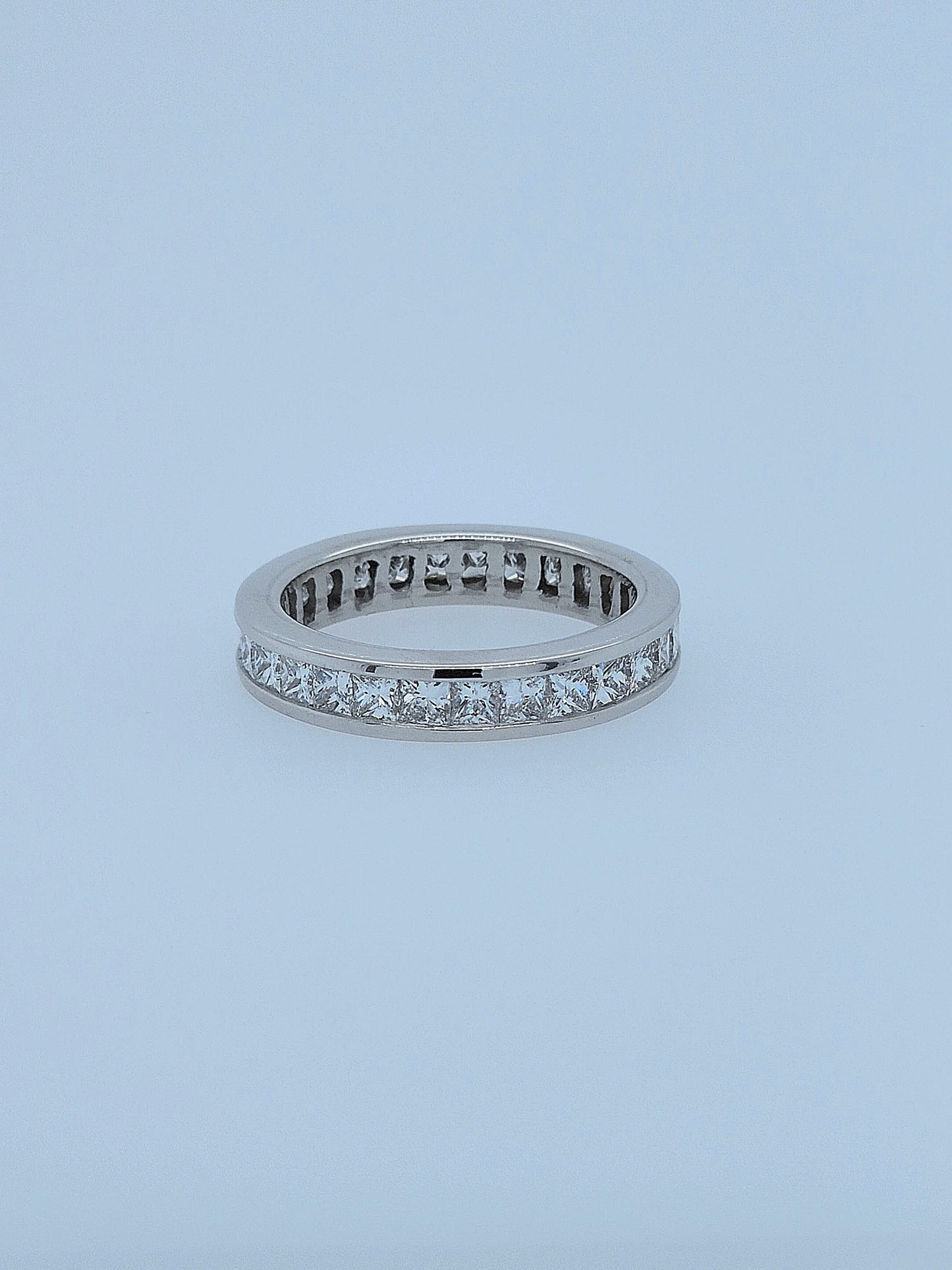14k White Gold Princess Cut Diamond Eternity Band – 2.50 Carat Channel Set Wedding Ring