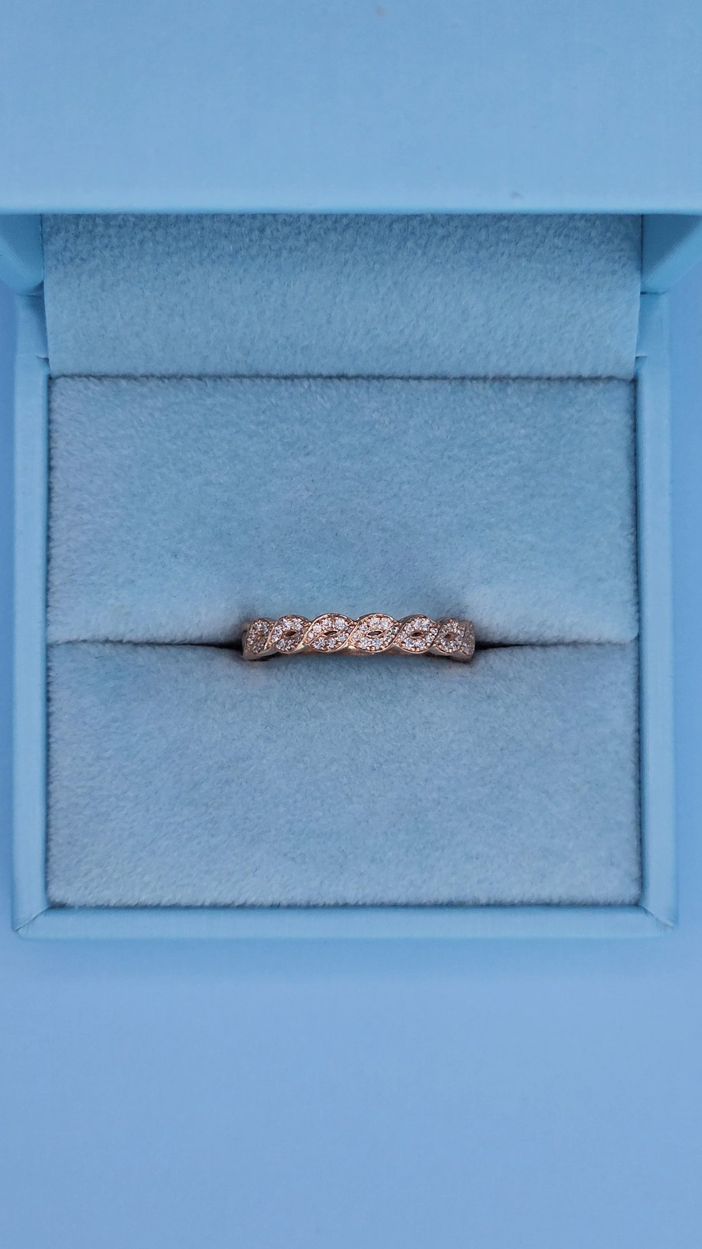 14k Rose Gold Braided Diamond Band – Elegant Twisted Design with 1/3 Carat Natural Diamonds