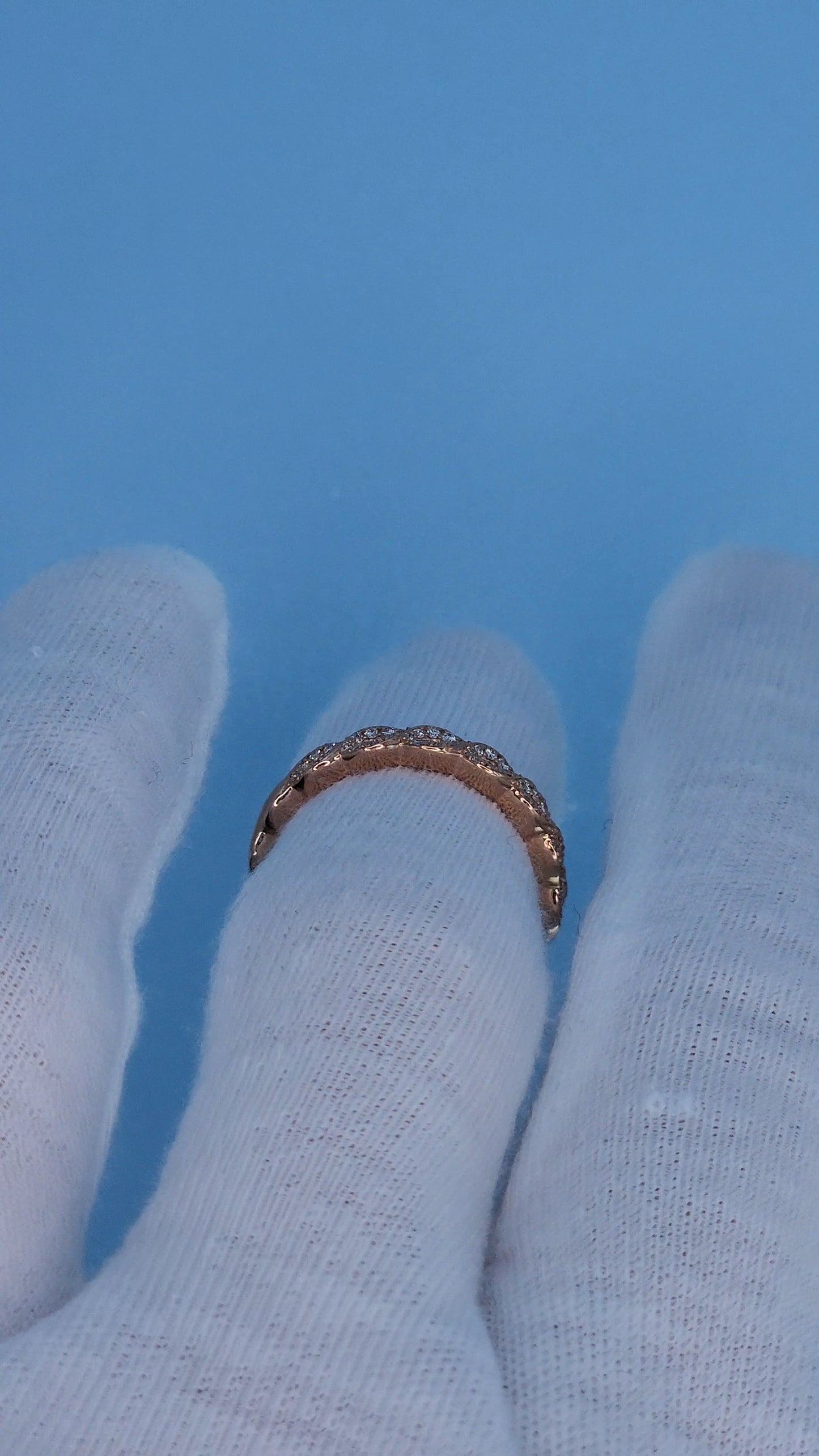 14k Rose Gold Braided Diamond Band – Elegant Twisted Design with 1/3 Carat Natural Diamonds