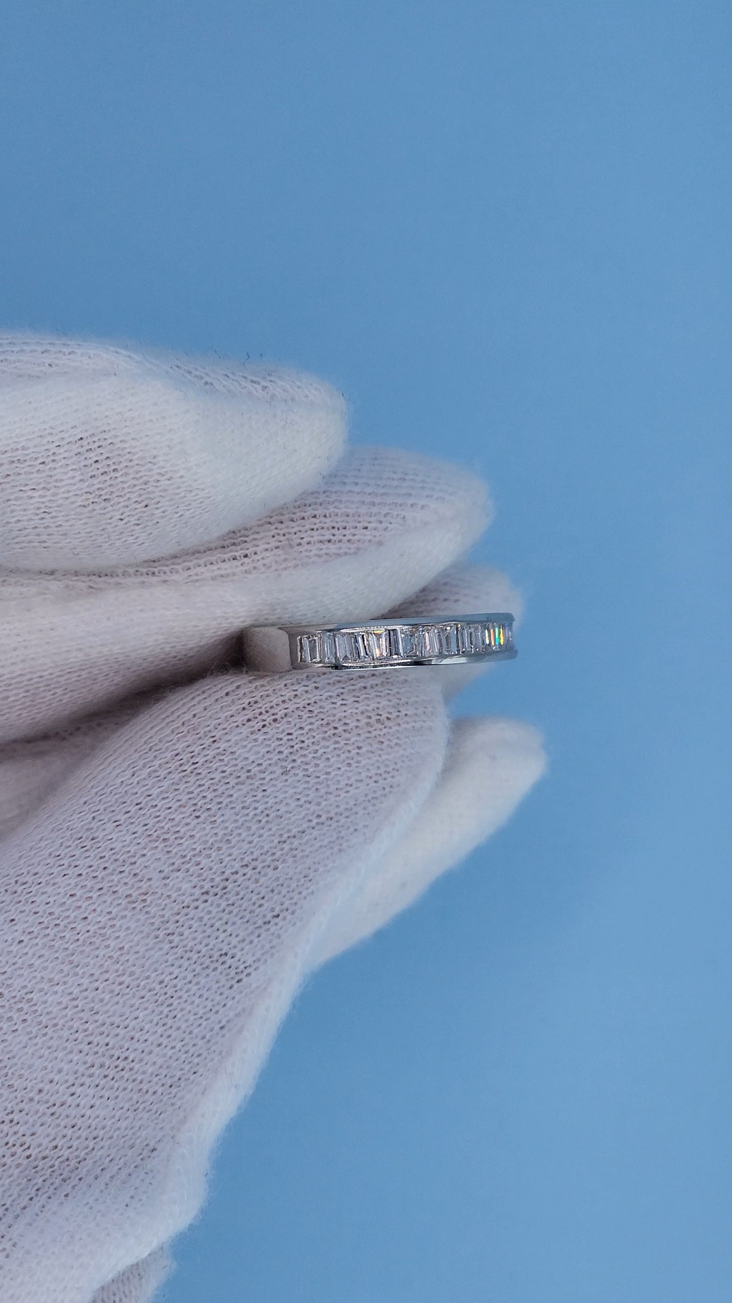 14k White Gold Engagement Ring & Wedding Band Set – 1.66 CTW Emerald Cut & Baguette Diamonds, GIA Certified