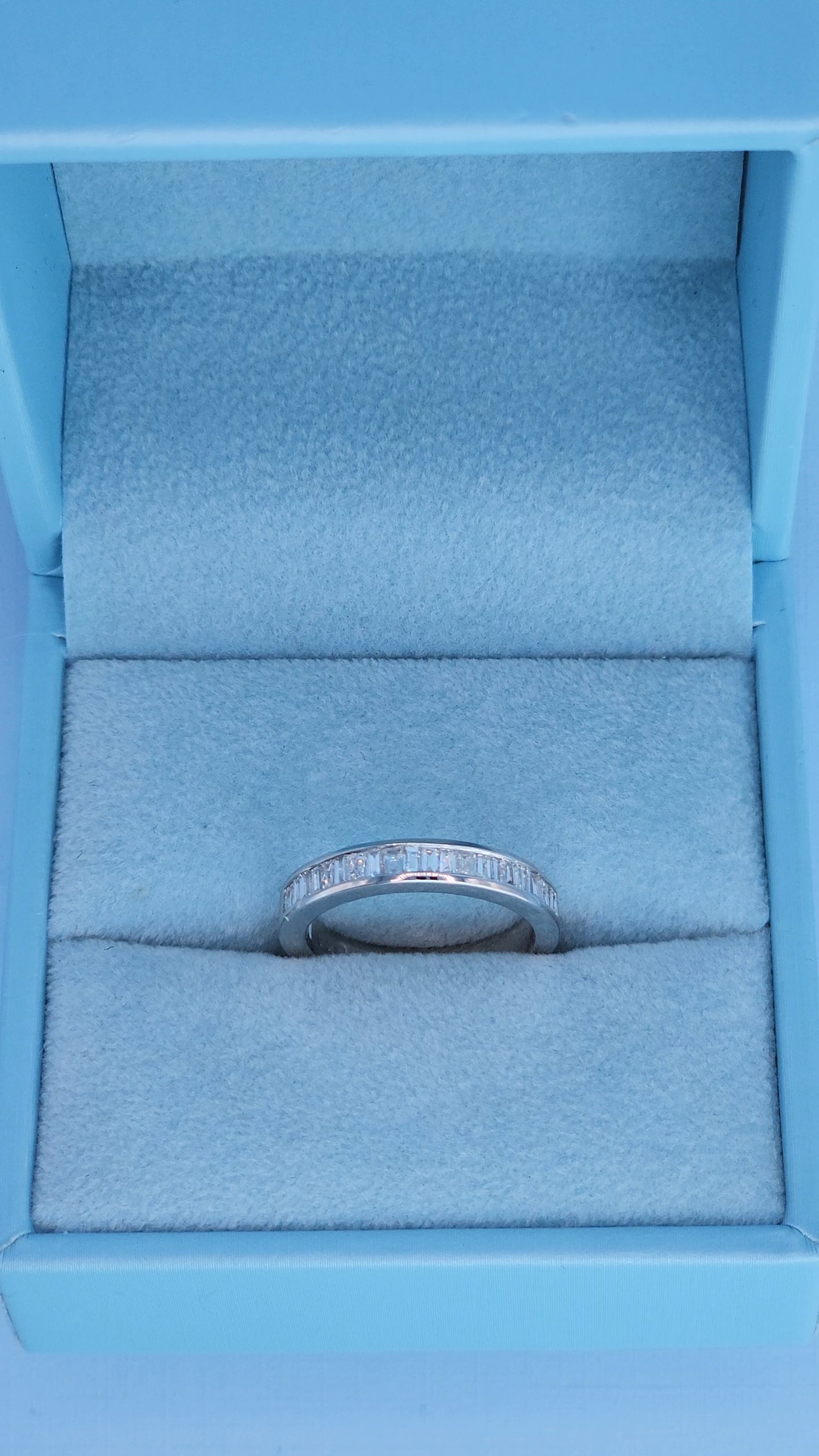 14k White Gold Engagement Ring & Wedding Band Set – 1.66 CTW Emerald Cut & Baguette Diamonds, GIA Certified
