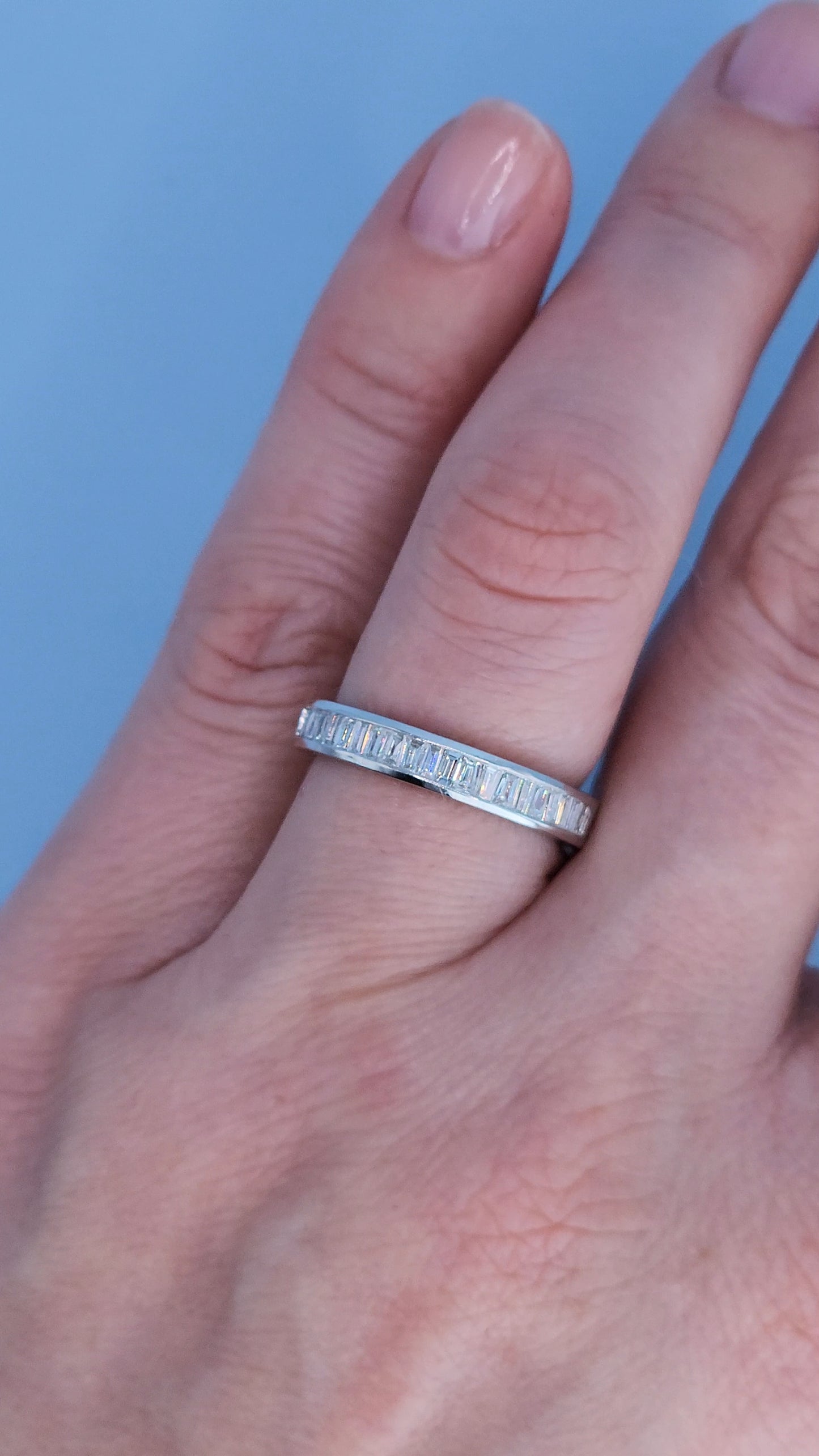 14k White Gold Engagement Ring & Wedding Band Set – 1.66 CTW Emerald Cut & Baguette Diamonds, GIA Certified