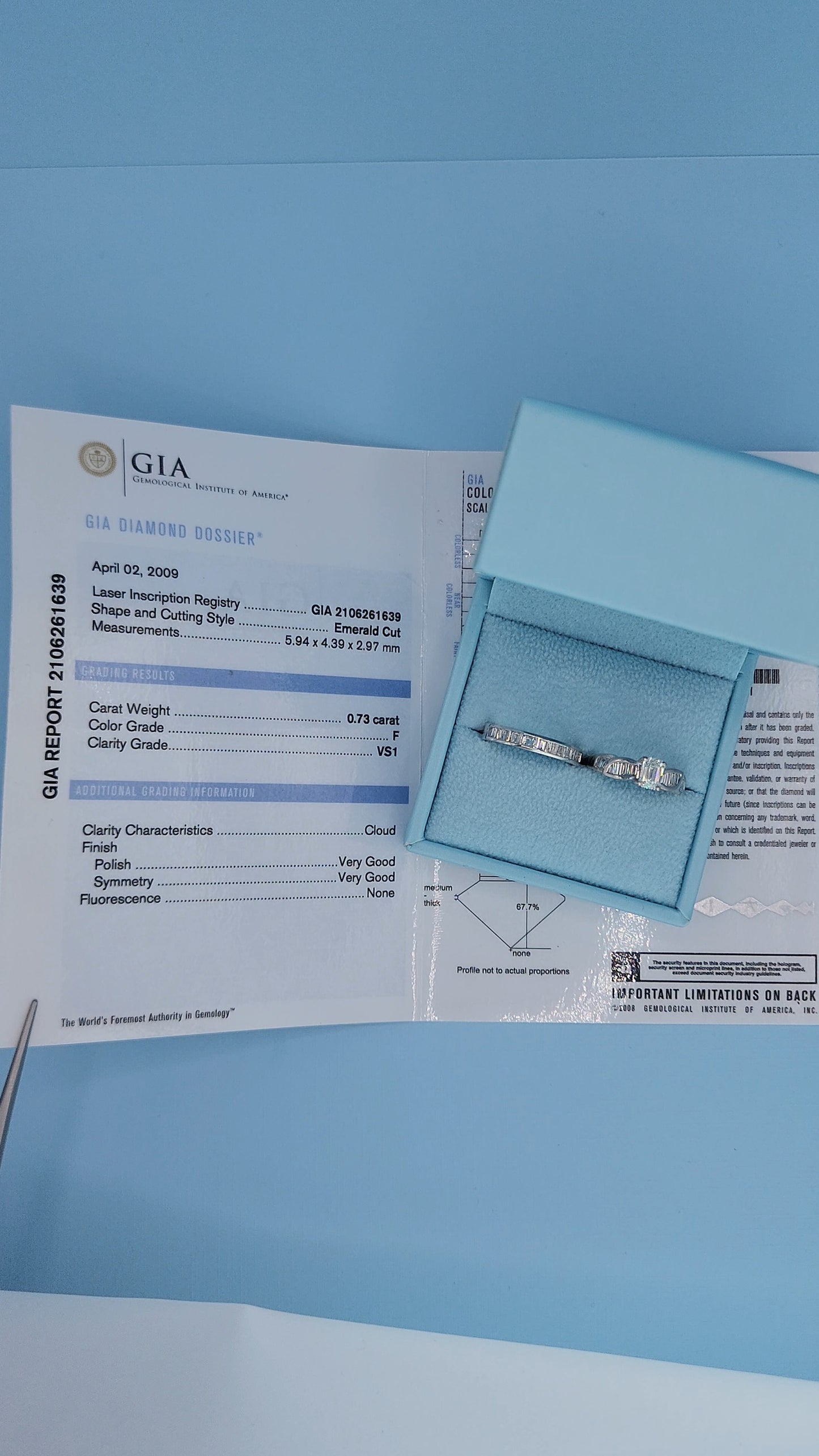 14k White Gold Engagement Ring & Wedding Band Set – 1.66 CTW Emerald Cut & Baguette Diamonds, GIA Certified