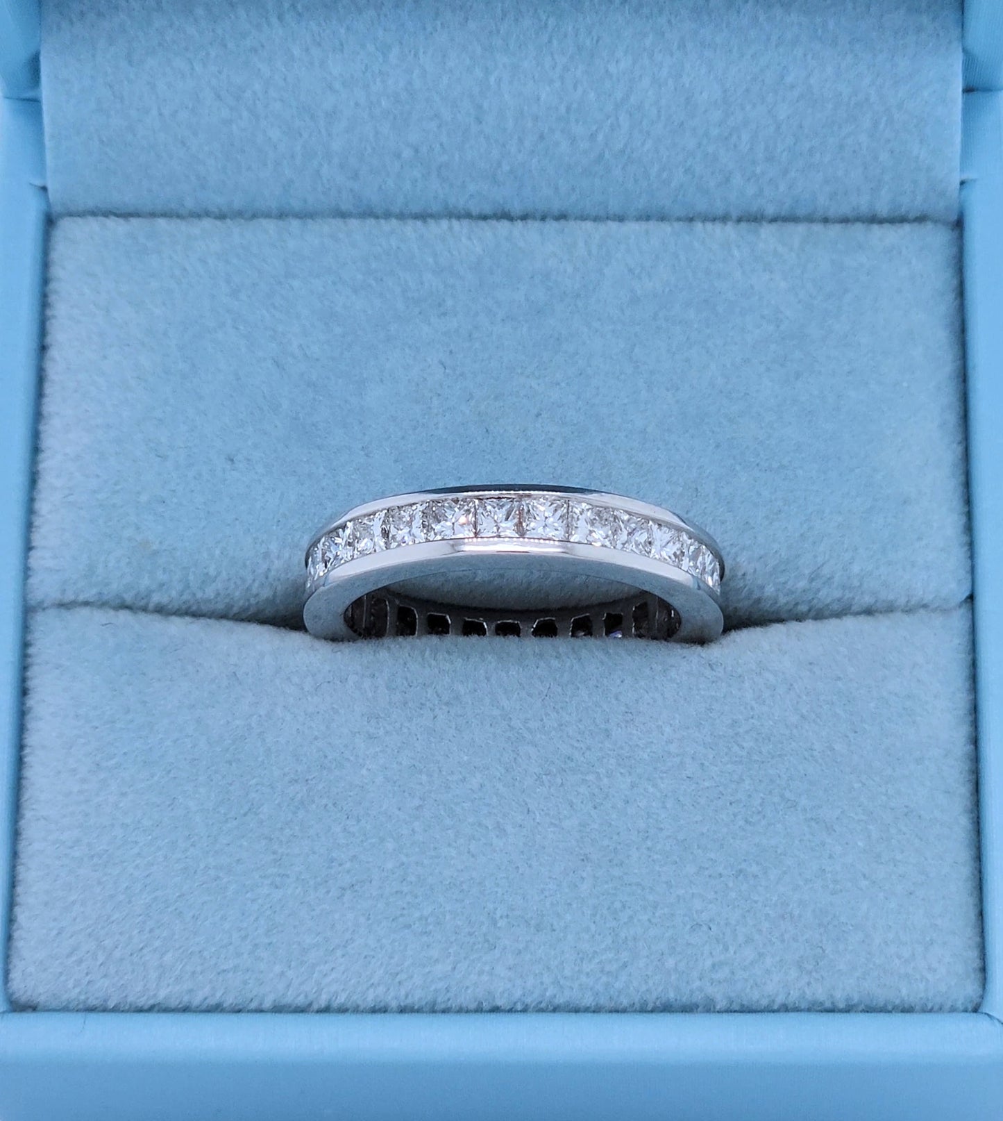 14k White Gold Princess Cut Diamond Eternity Band – 2.50 Carat Channel Set Wedding Ring