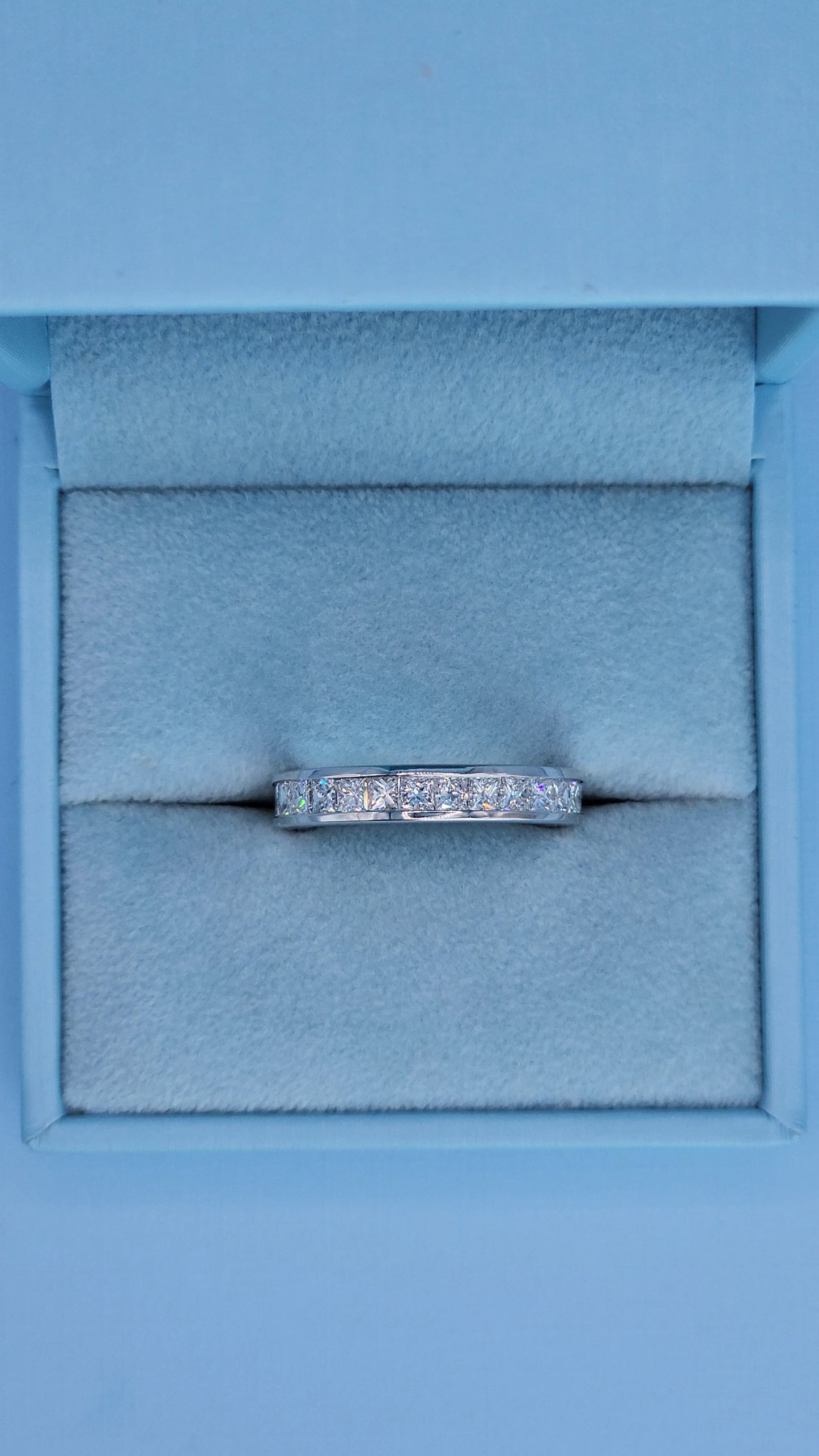 14k White Gold Princess Cut Diamond Eternity Band – 2.50 Carat Channel Set Wedding Ring