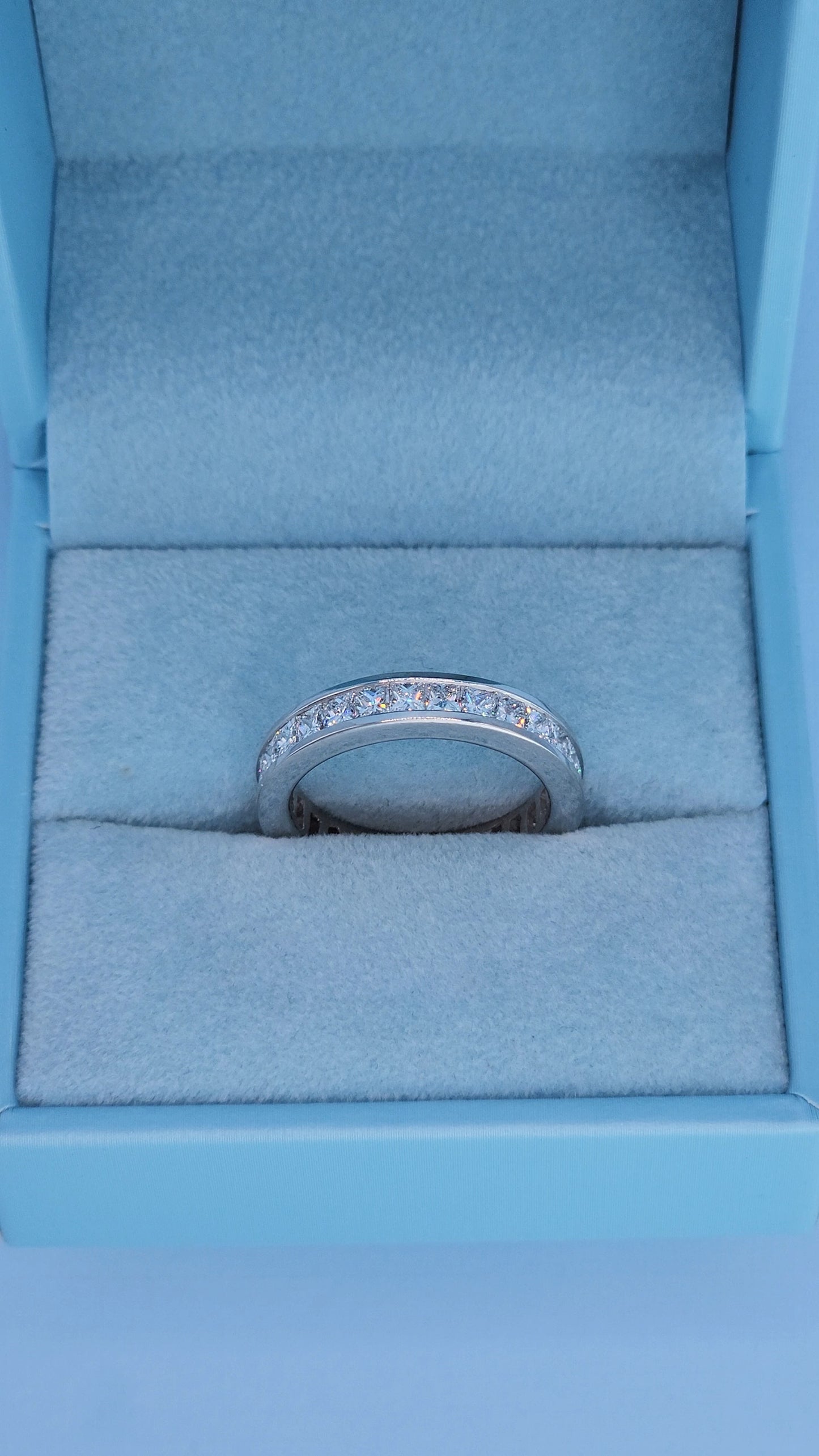 14k White Gold Princess Cut Diamond Eternity Band – 2.50 Carat Channel Set Wedding Ring