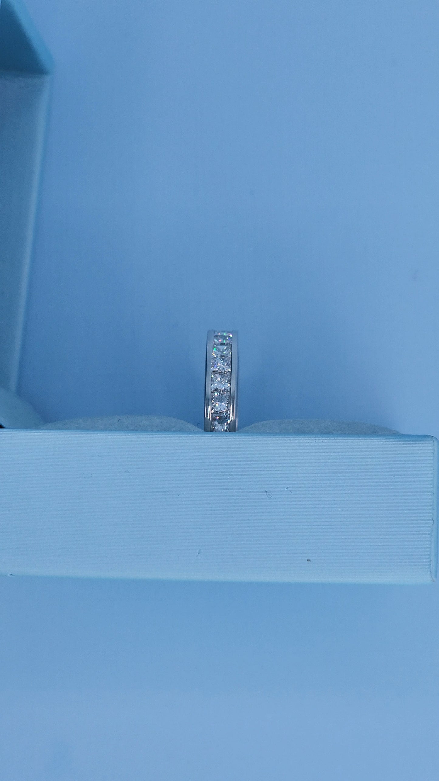 14k White Gold Princess Cut Diamond Eternity Band – 2.50 Carat Channel Set Wedding Ring