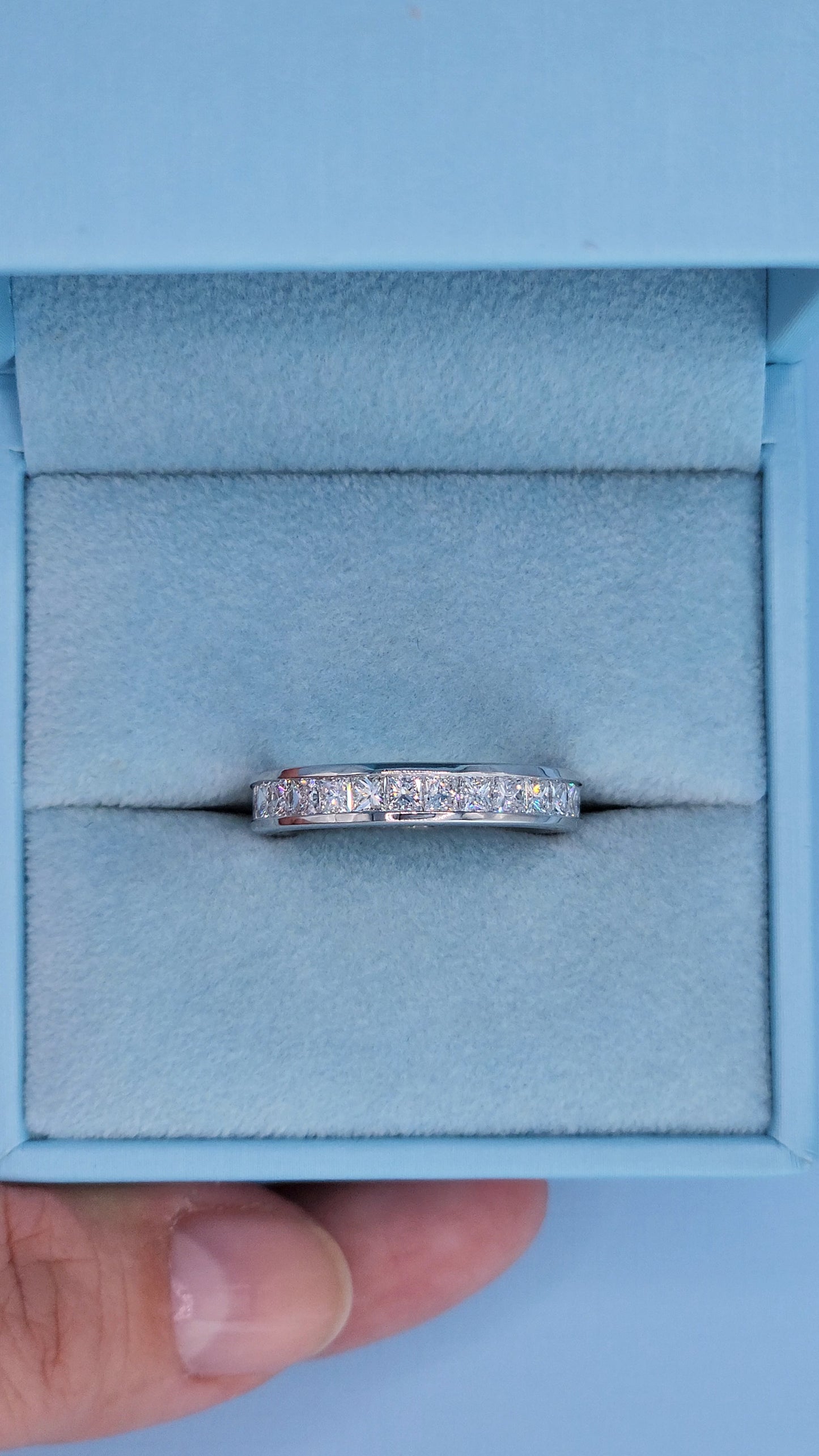 14k White Gold Princess Cut Diamond Eternity Band – 2.50 Carat Channel Set Wedding Ring