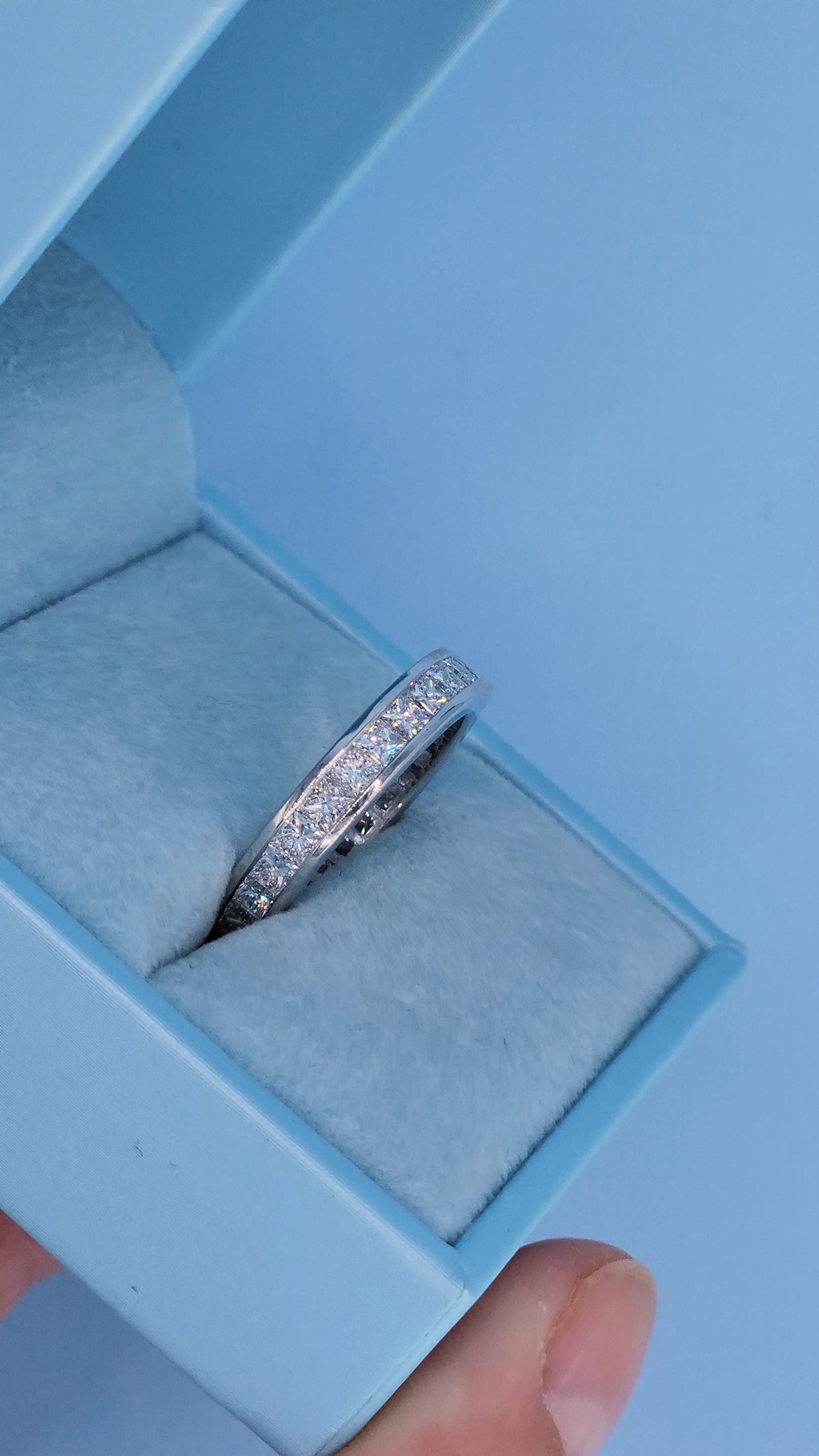 14k White Gold Princess Cut Diamond Eternity Band – 2.50 Carat Channel Set Wedding Ring