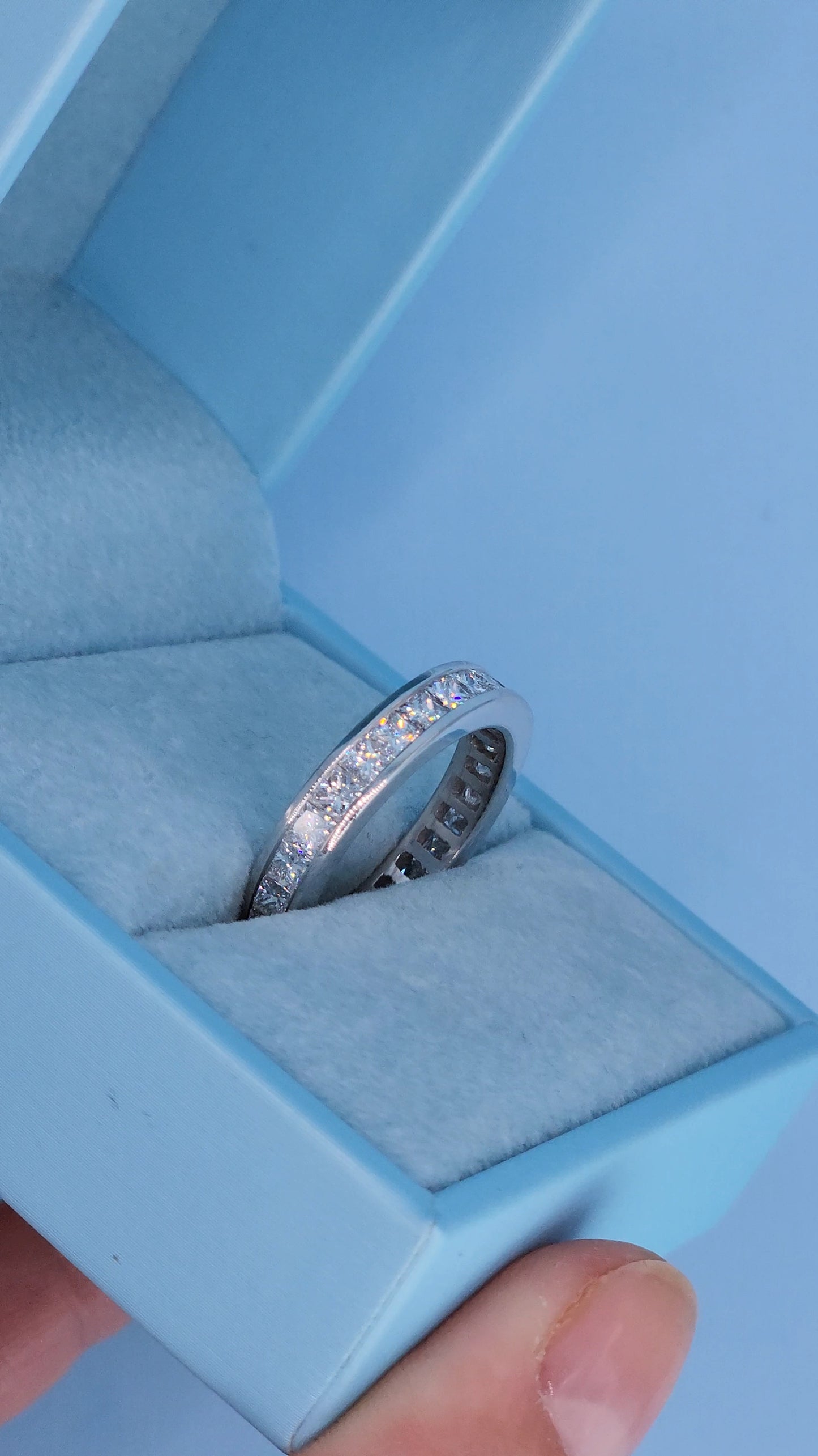 14k White Gold Princess Cut Diamond Eternity Band – 2.50 Carat Channel Set Wedding Ring