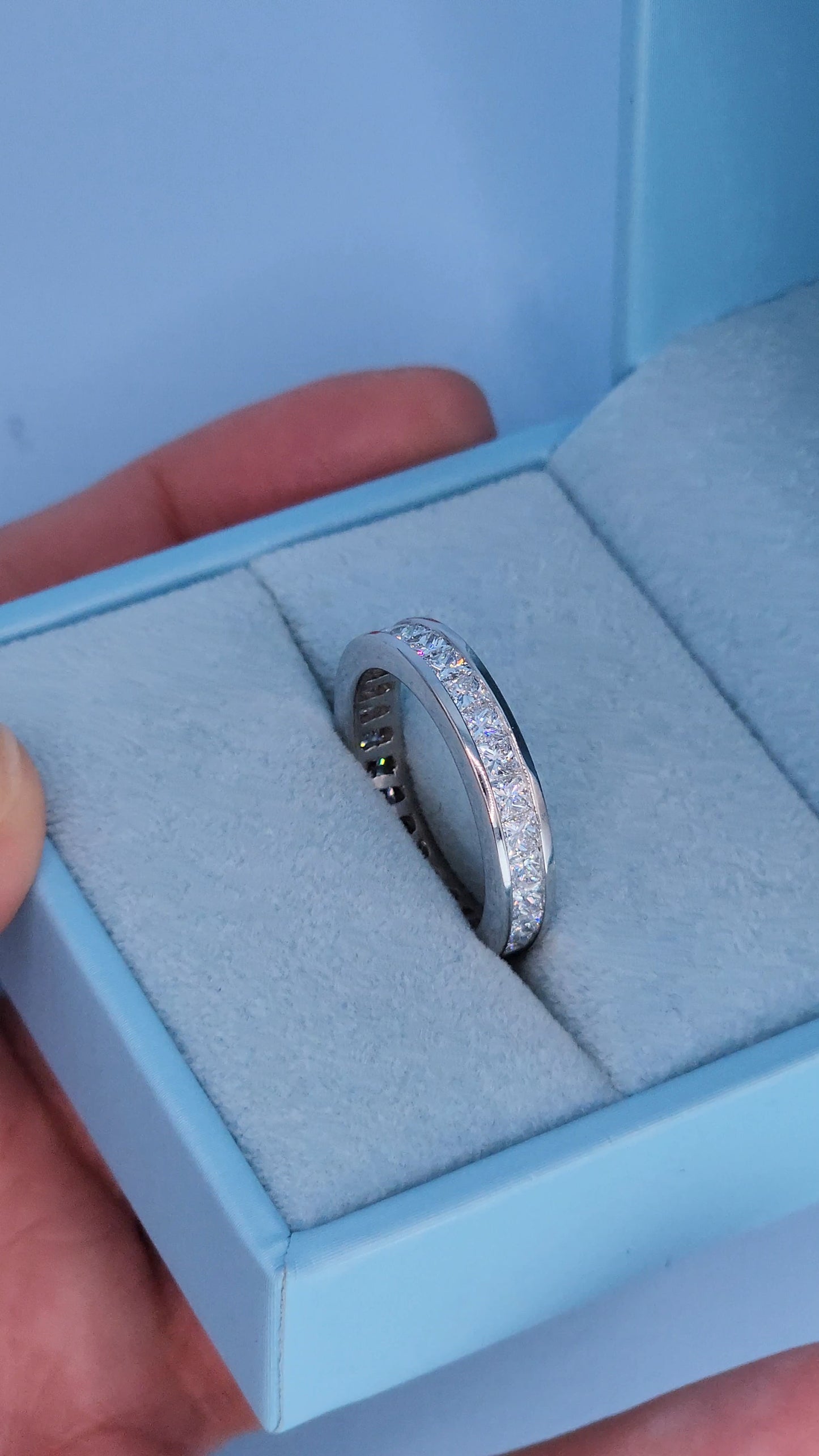 14k White Gold Princess Cut Diamond Eternity Band – 2.50 Carat Channel Set Wedding Ring
