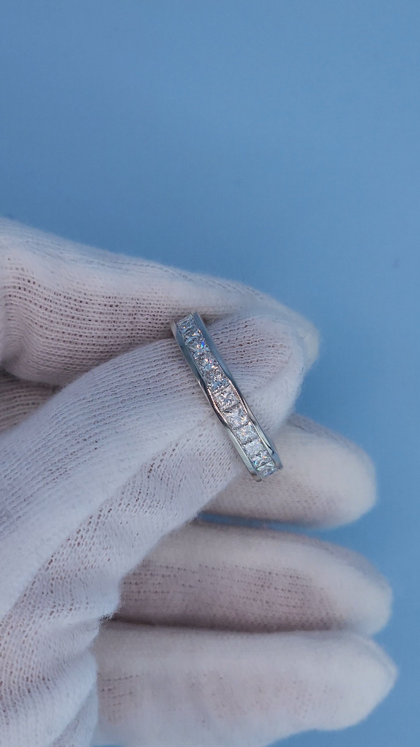 14k White Gold Princess Cut Diamond Eternity Band – 2.50 Carat Channel Set Wedding Ring