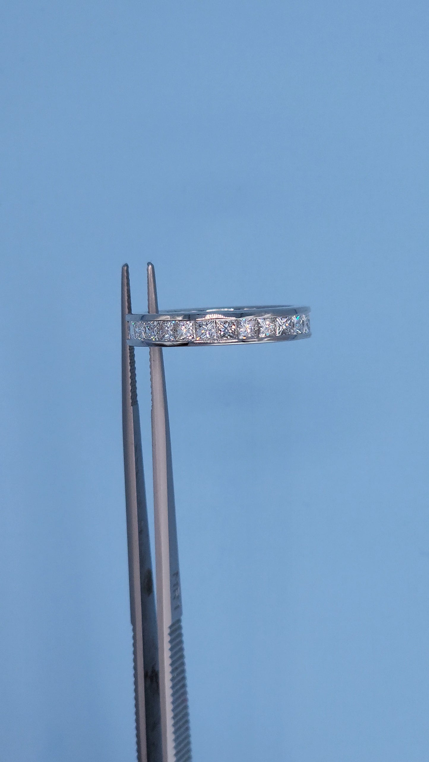 14k White Gold Princess Cut Diamond Eternity Band – 2.50 Carat Channel Set Wedding Ring