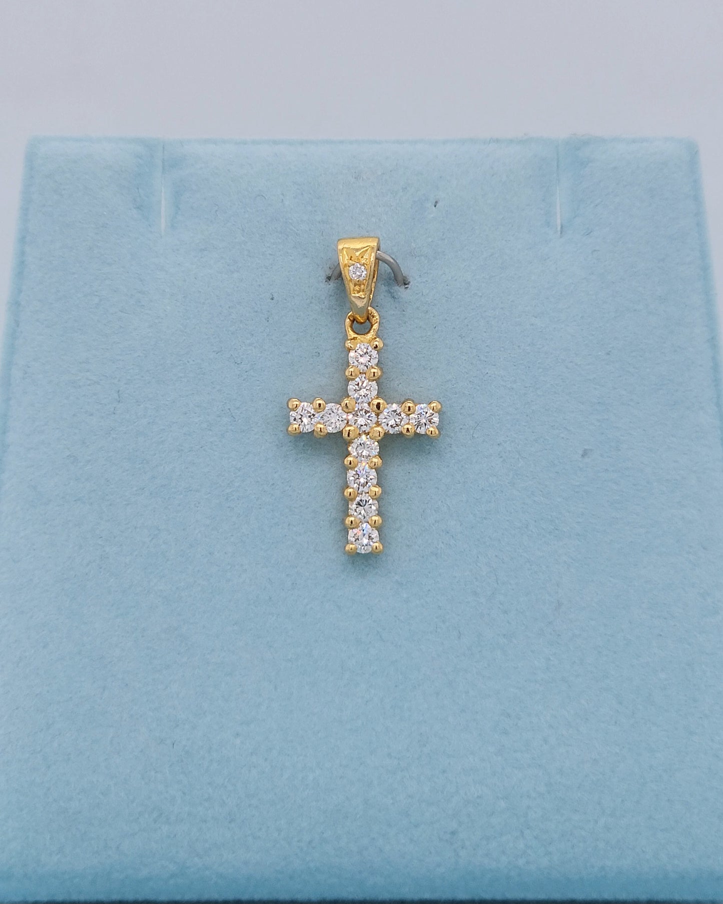18k Yellow Gold Diamond Cross Pendant | 0.50ct VS-SI Natural Diamonds, F-G Color, Classic Design
