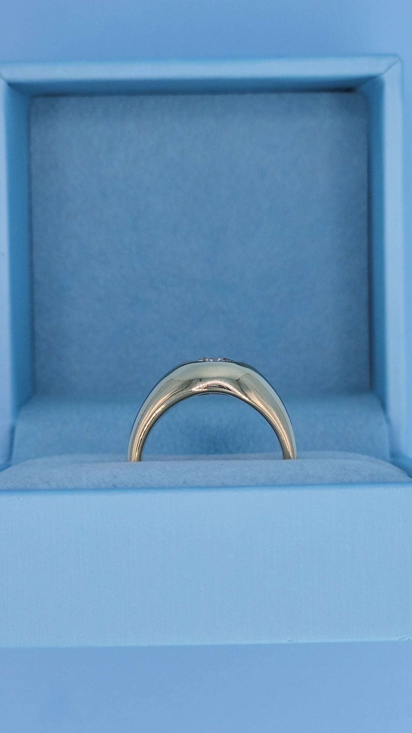 14k Yellow Gold Gypsy Diamond Ring – Vintage-Inspired Men's or Unisex Statement Band with GIA-Certified 0.88 Carat Diamond