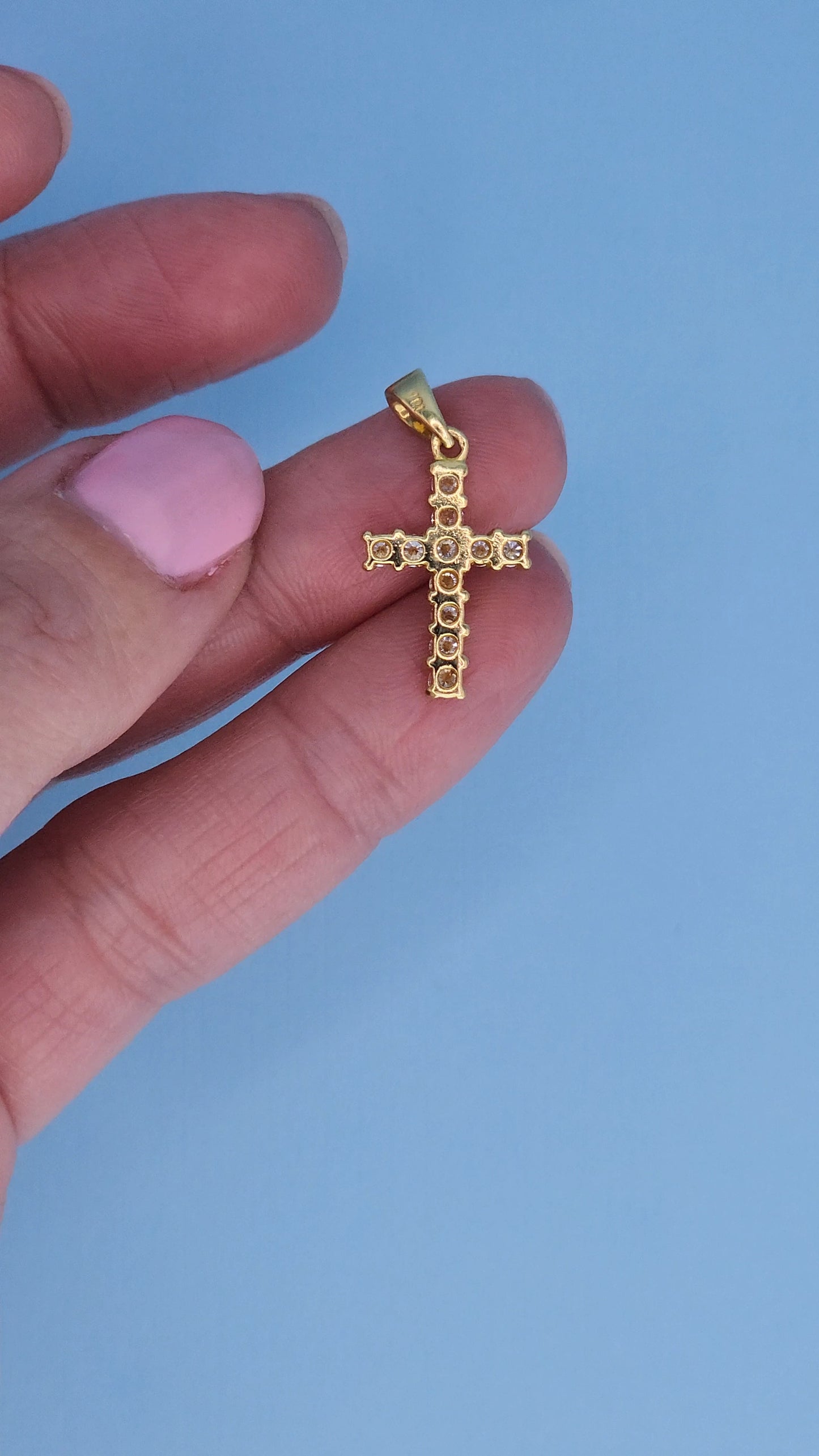 18k Yellow Gold Diamond Cross Pendant | 0.50ct VS-SI Natural Diamonds, F-G Color, Classic Design